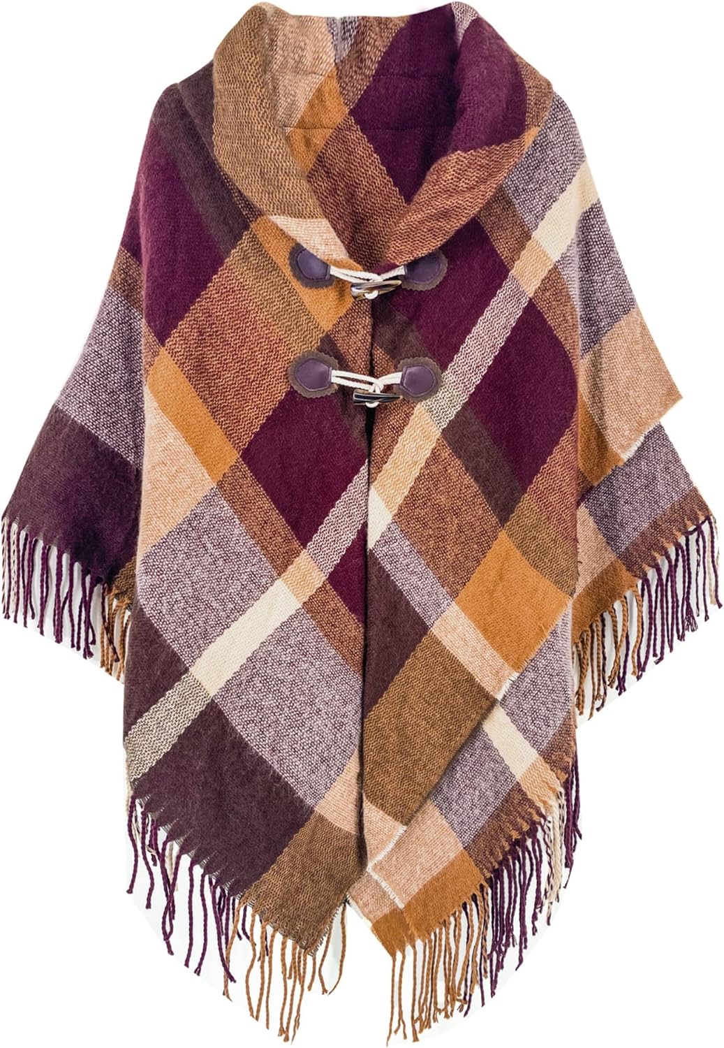 Moss Rose Women's Travel Plaid Shawl Wrap for Fall Winter Style