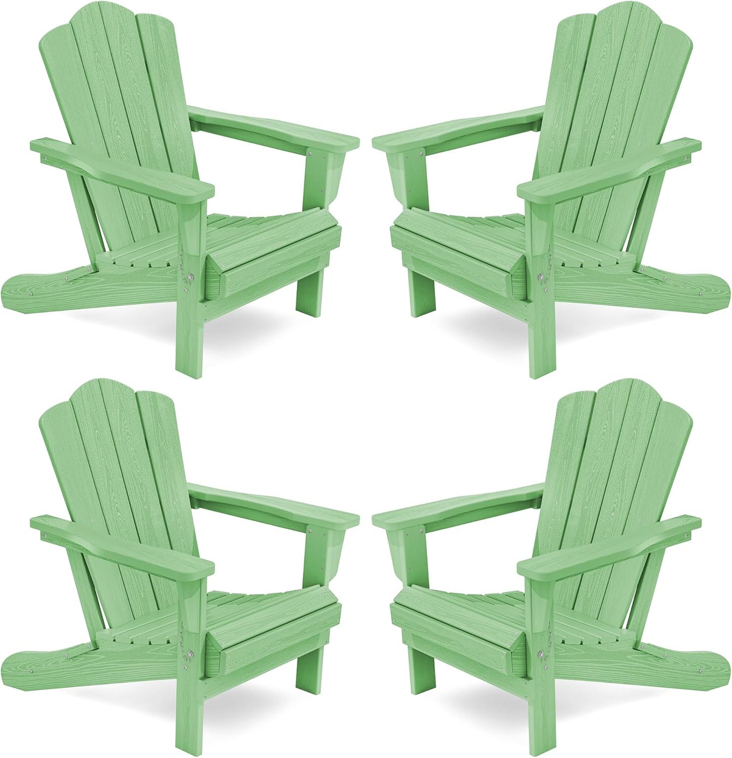 KINGYES Folding Adirondack Chair Set of 4 for Outdoor Relaxation
