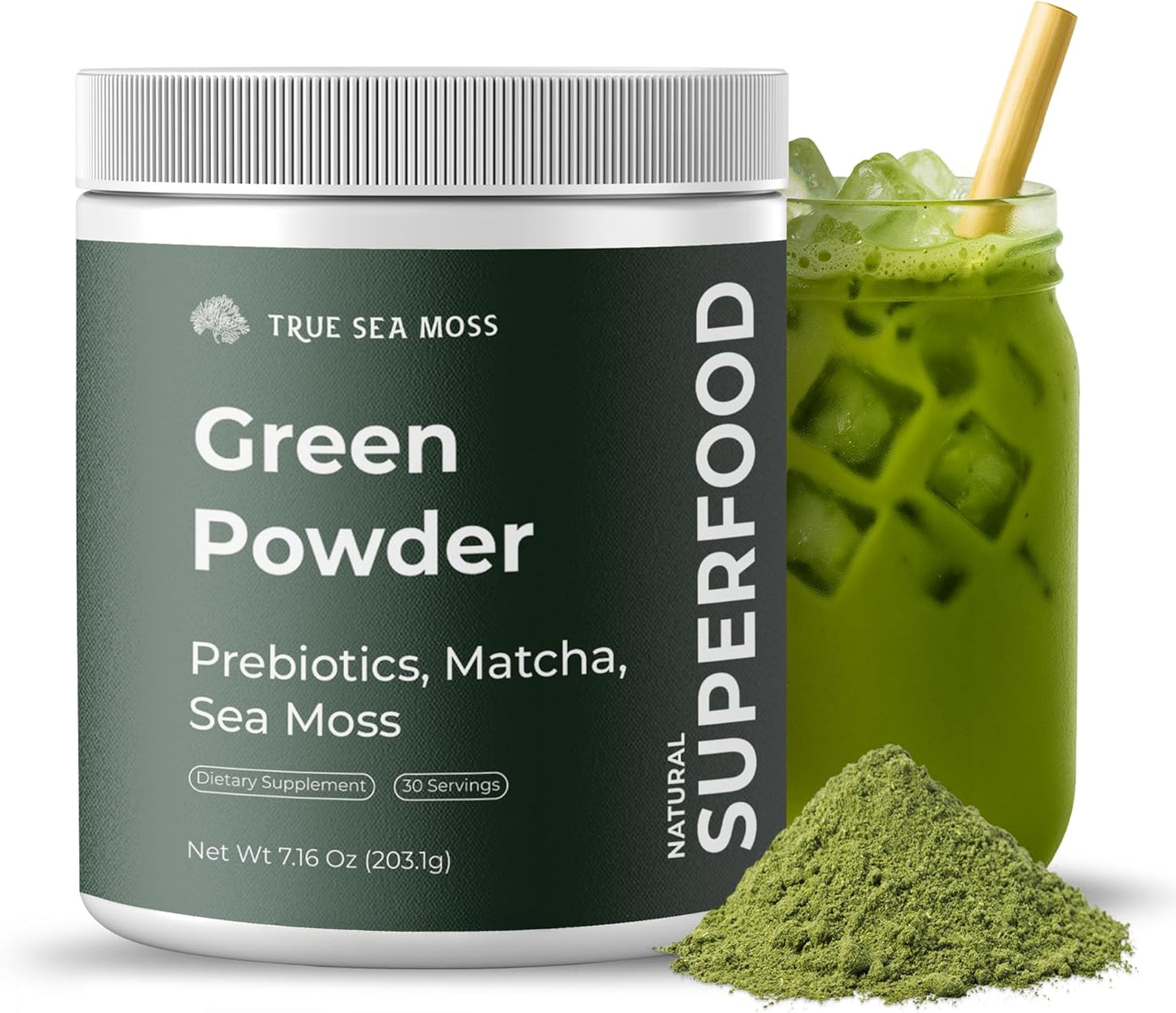 Super Greens Powder with Matcha for Digestive & Gut Health