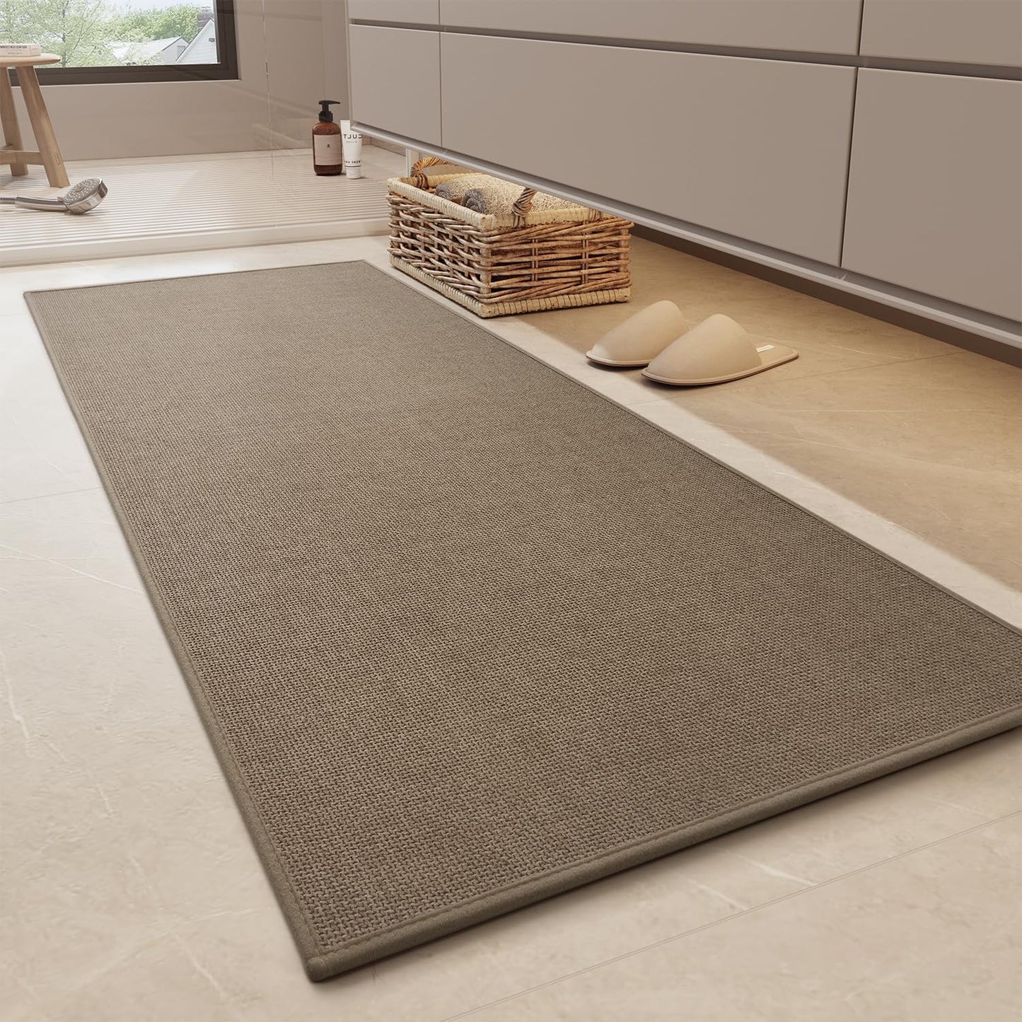 MontVoo Bathroom Runner Rug - Ultra Thin Non Slip Bath Mat