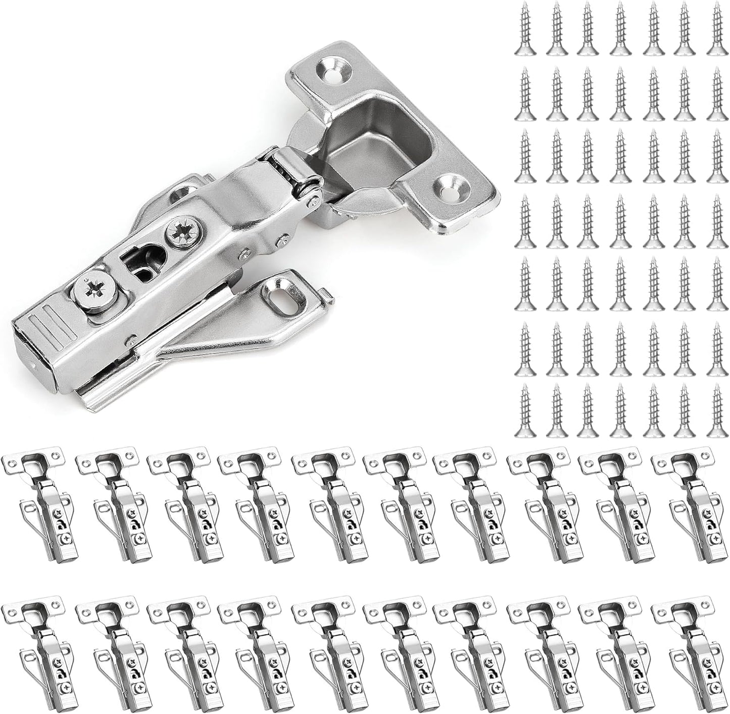 20 Pack Soft Close Hidden Cabinet Hinges for Modern Kitchens
