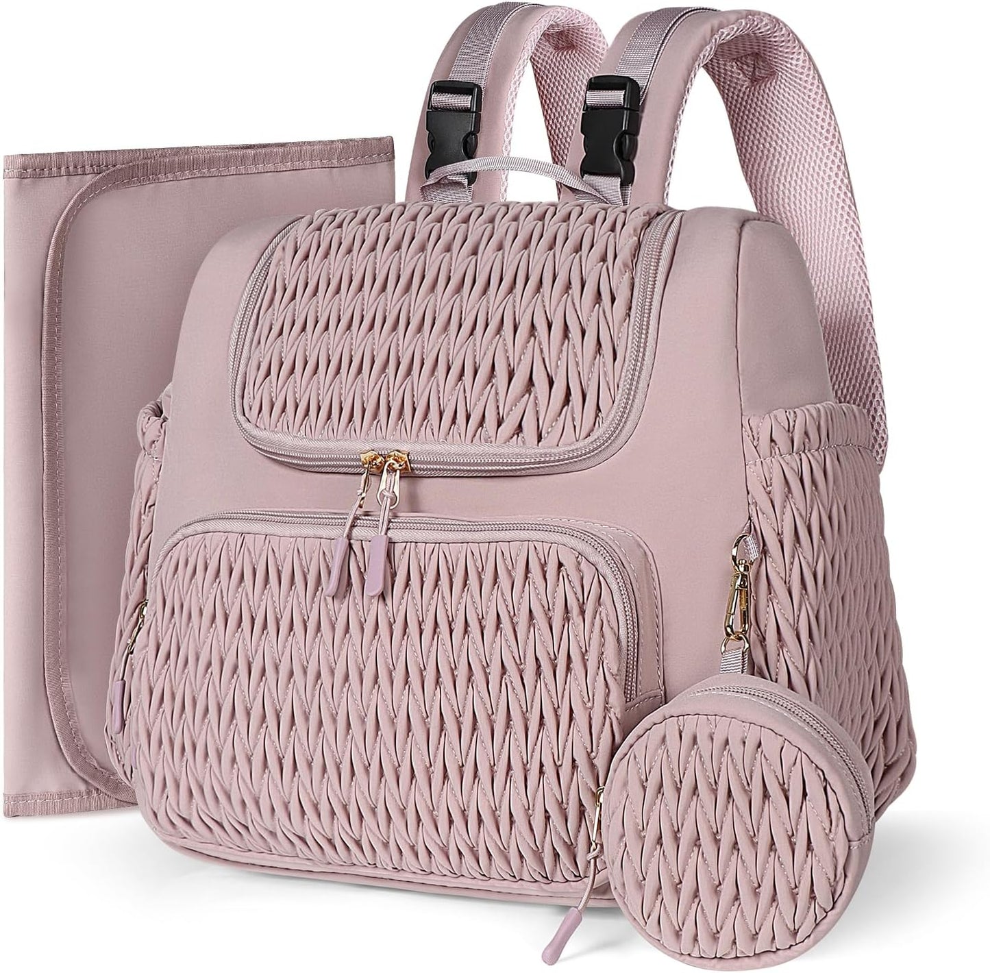 Geestock Diaper Bag Small Backpack with Changing Pad & Straps