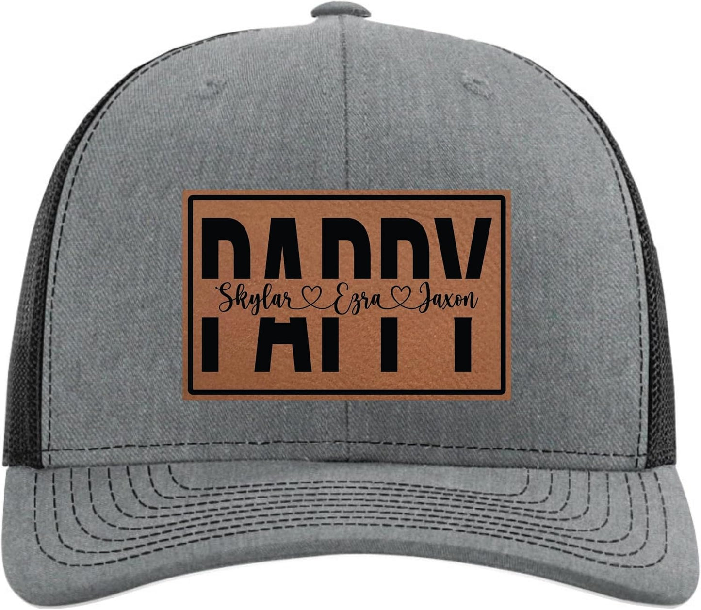 Personalized Fathers Day Hats Customized for Grandpa from Grandkids
