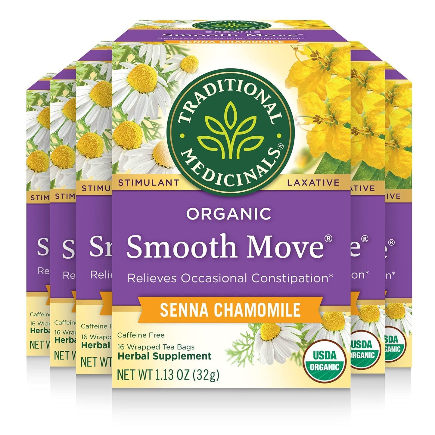 Smooth Move Tea with Chamomile & Senna for Overnight Relief