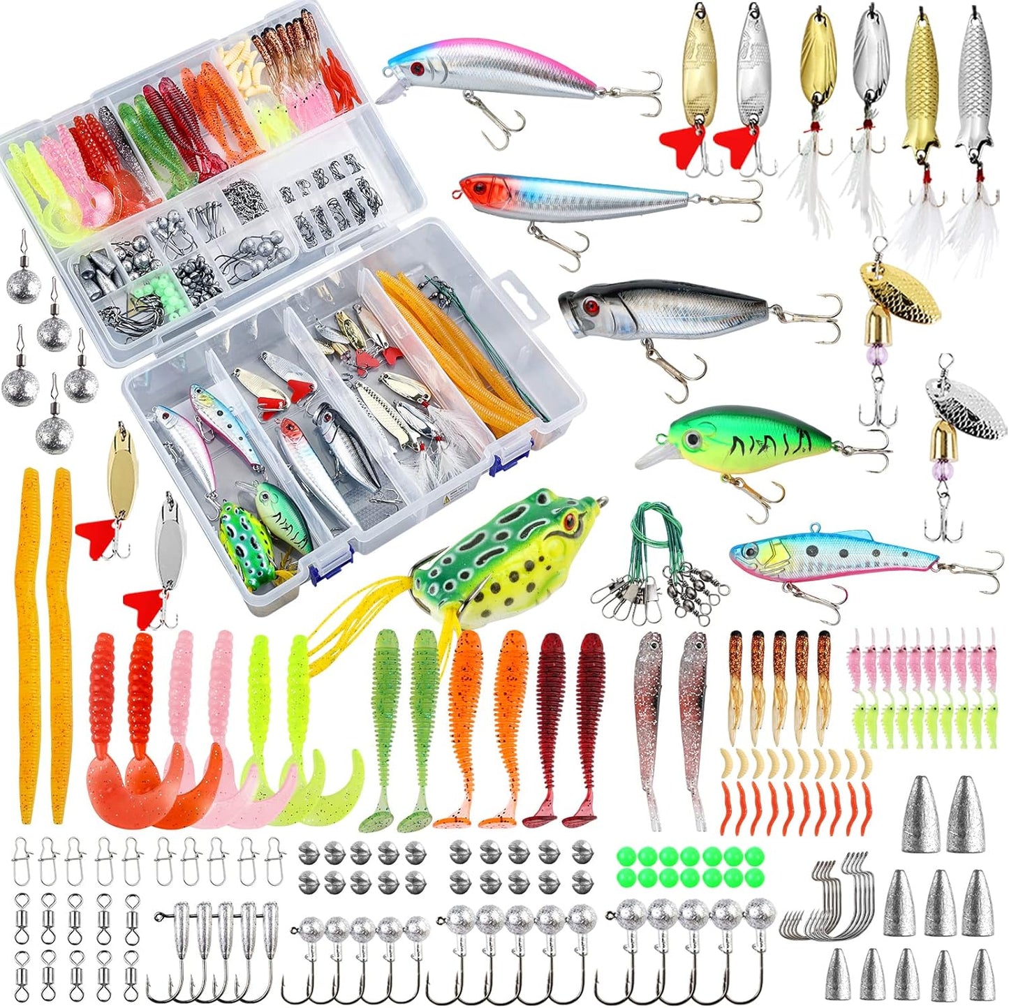 Ultimate Fishing Tackle Kit - 327PCS TCMBY Set for Freshwater Bass Trout Gifts