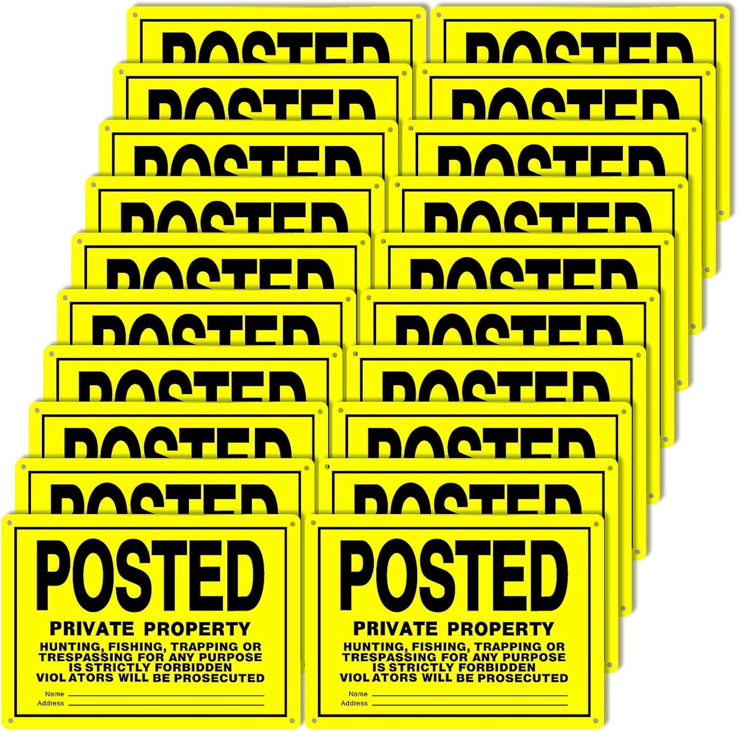 20 Pcs 10ftx7ft Posted Signs for No Trespassing and No Hunting