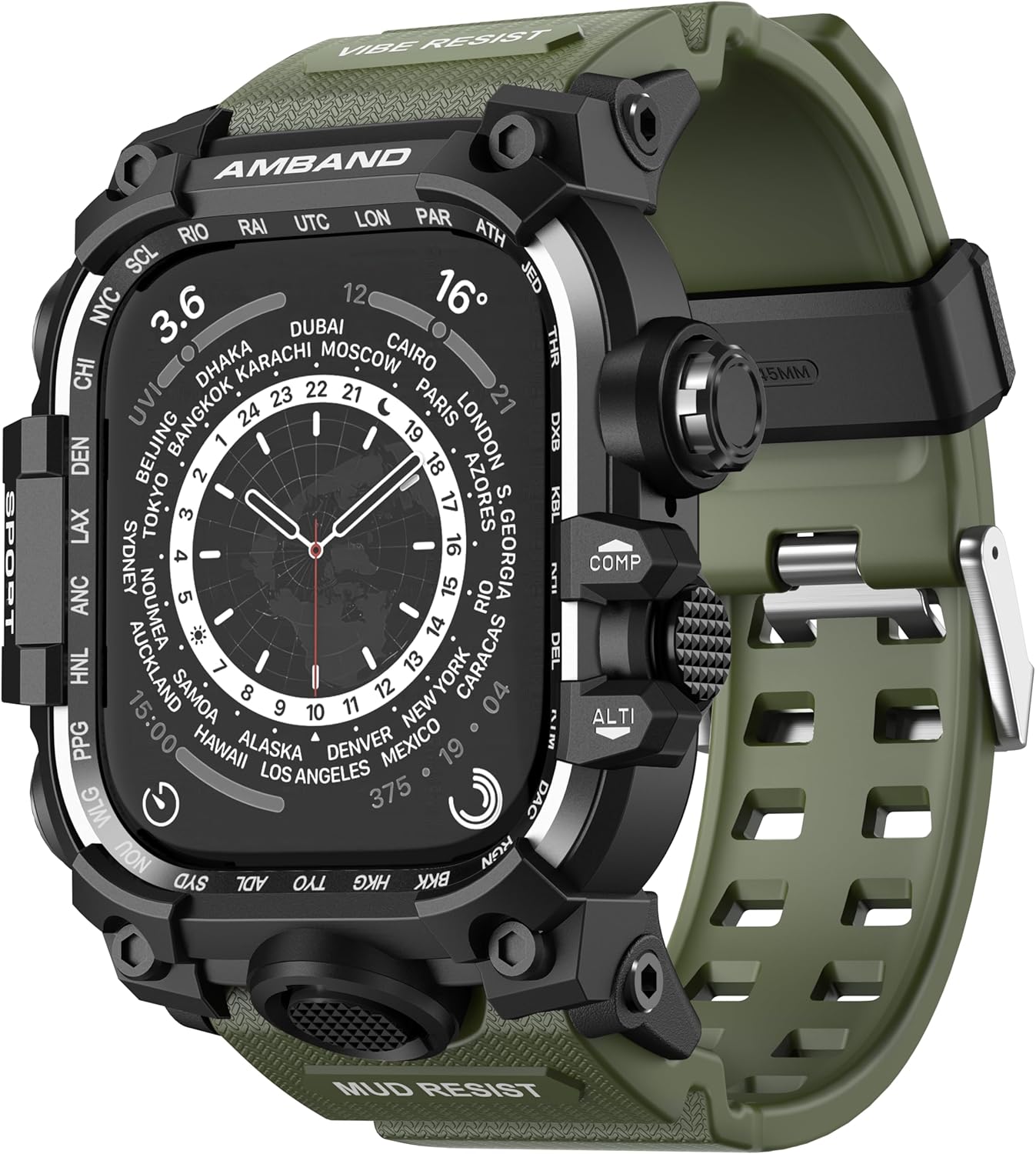 amBand Rugged Case for Apple Watch 45mm - Tactical Protection