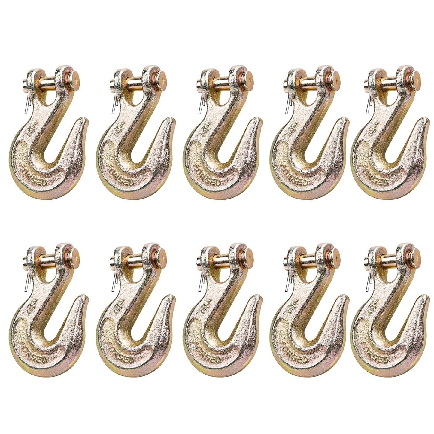 1/2ft' G80 Clevis Grab Hook Heavy Duty 10 Pack for Transport
