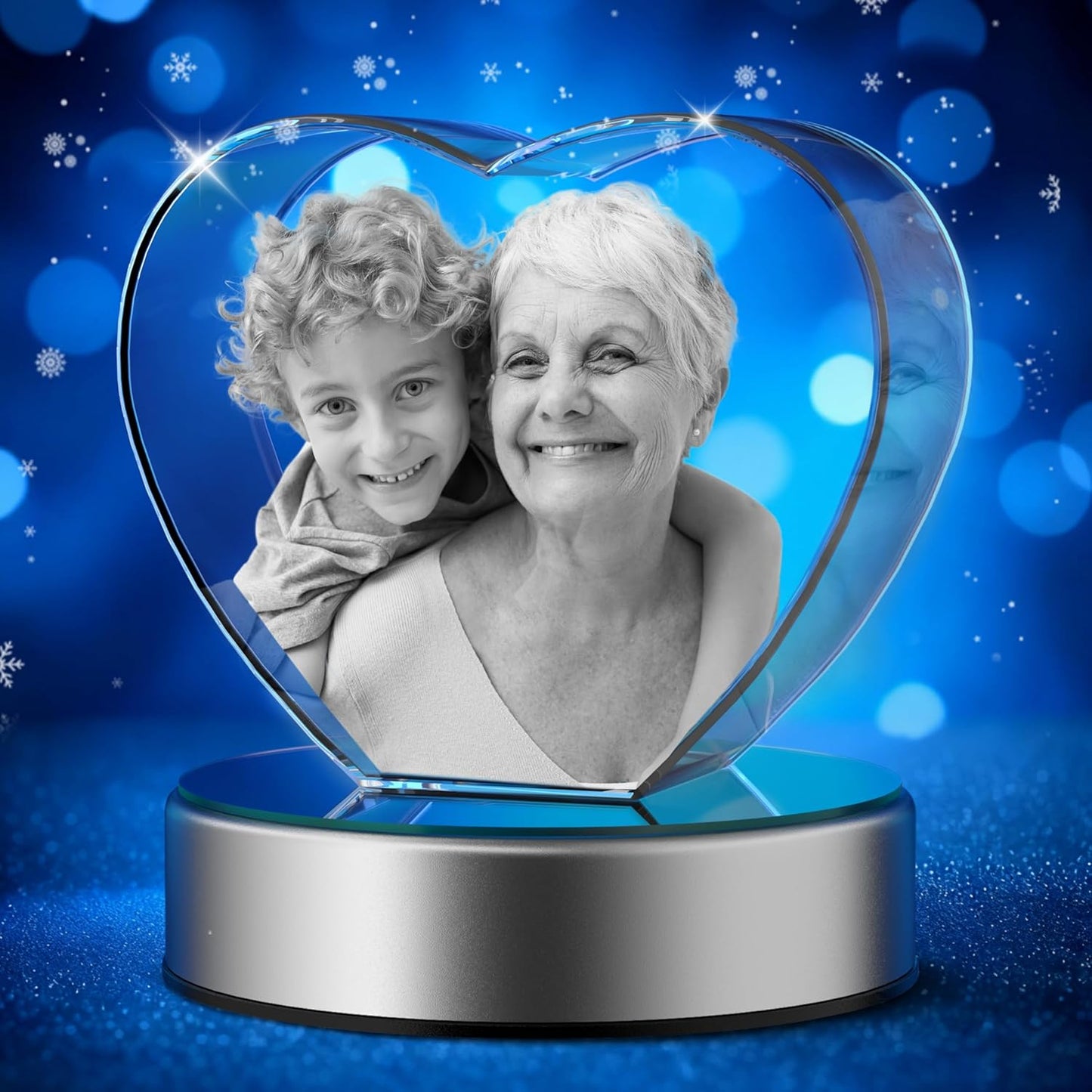 3D Photo Crystal Personalized Gifts for Mom, Dad, and Couples