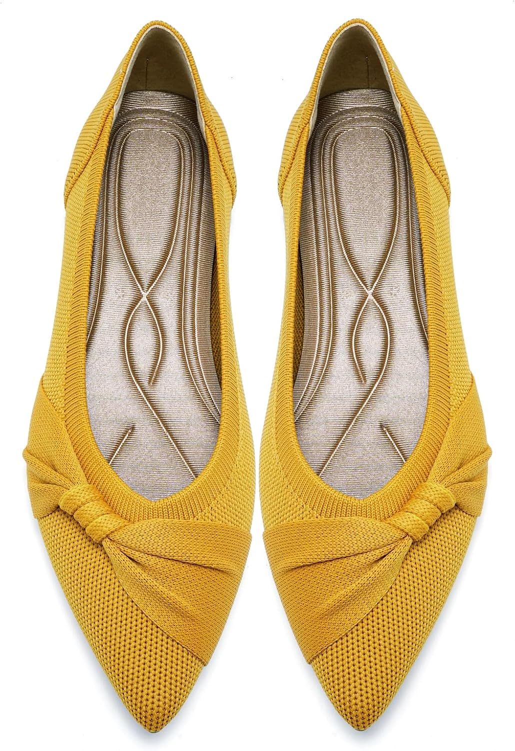Pointed Toe Flats for Women - Comfortable Dressy Knit Casual