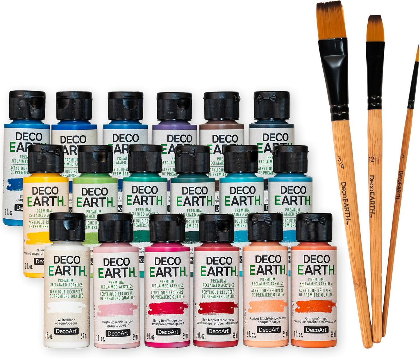 DecoEARTH Acrylic Paint and Brushes Set for Eco-Friendly Art