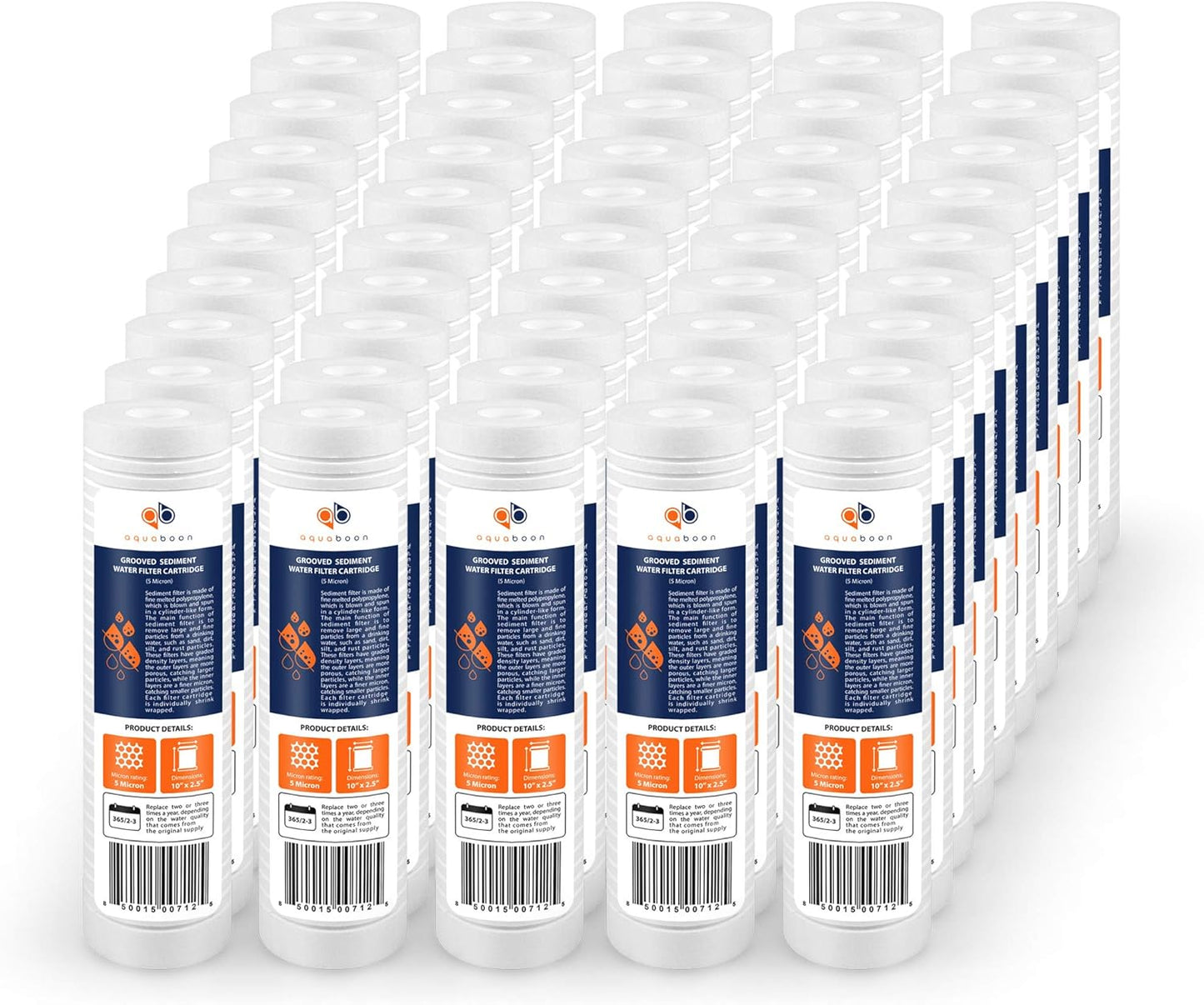 Aquaboon 5 Micron 10 x 2.5 Grooved Sediment Water Filter