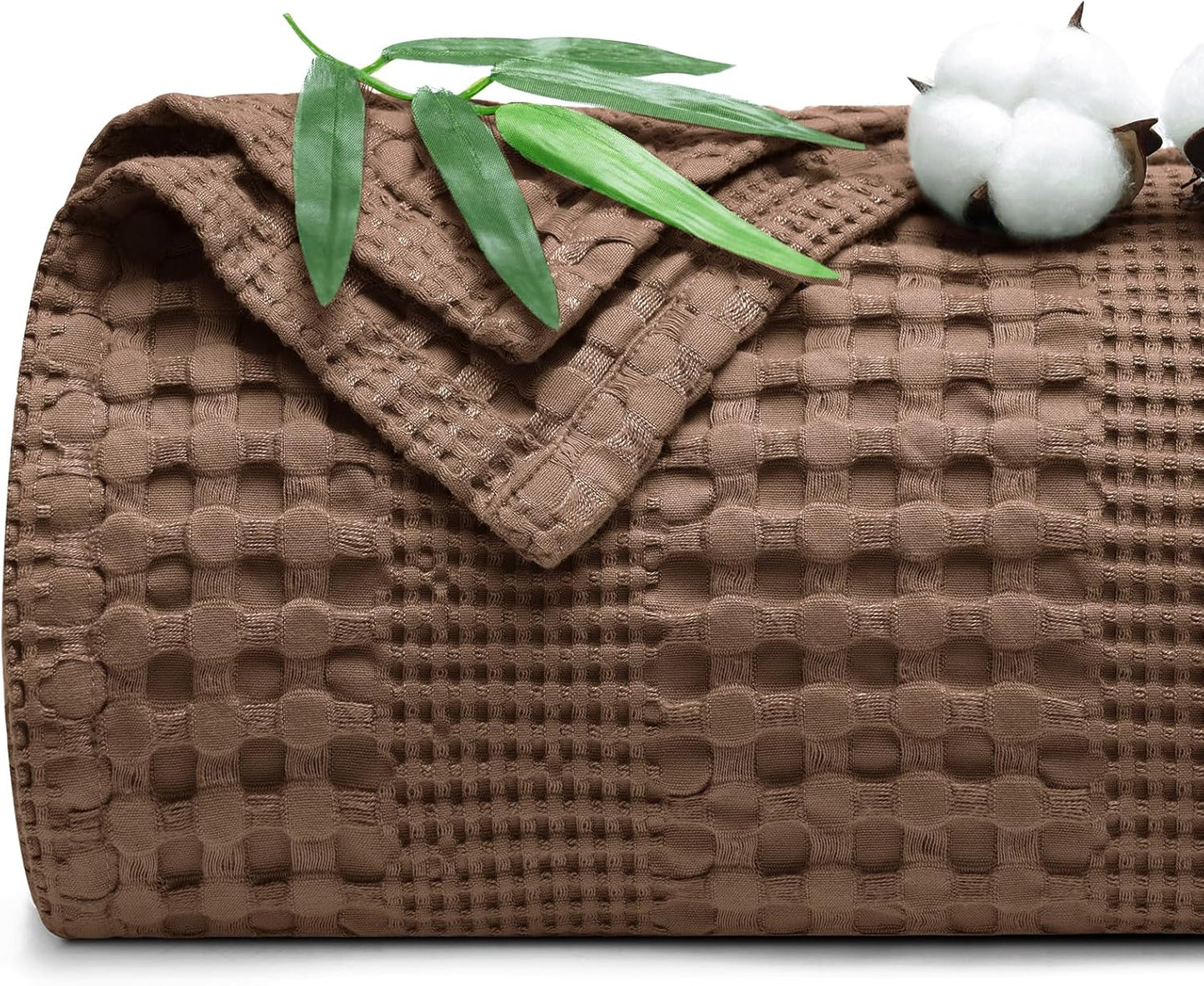 PHF Cooling Waffle Blanket for Hot Sleepers, Cocoa Brown