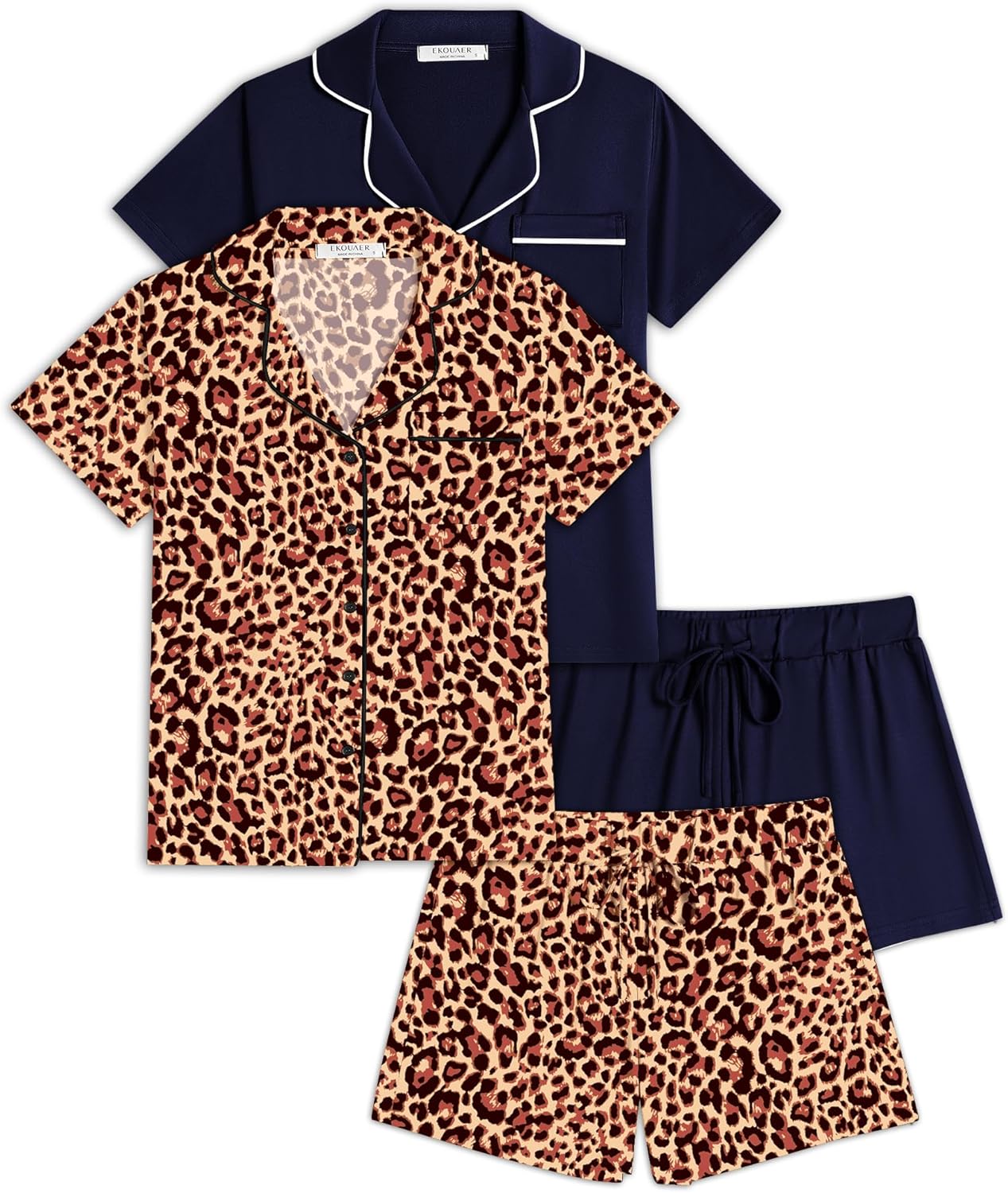 Ekouaer 2 Pack Womens Pajamas Set for Ultimate Comfort