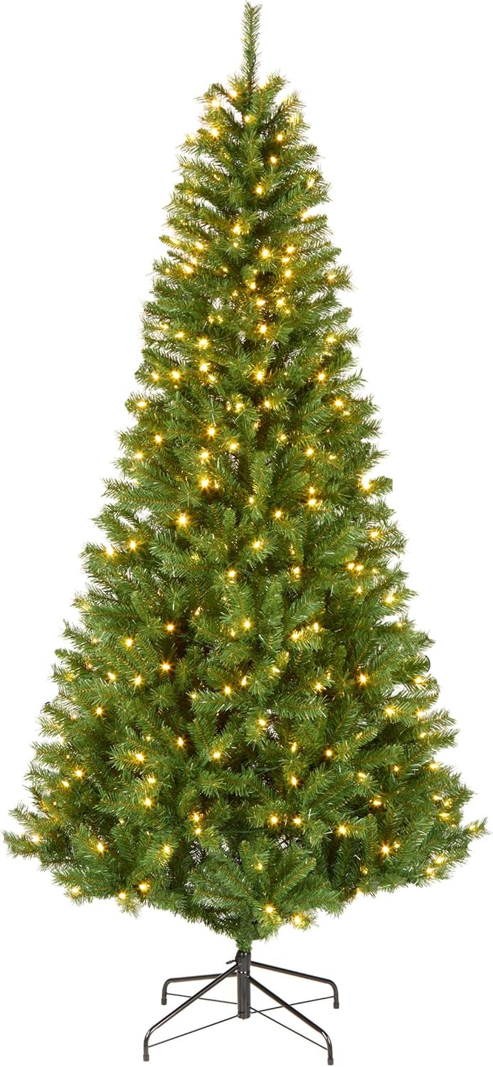 7.5 ft Pre-lit Slim Winchester Pine Christmas Tree with LED Lights