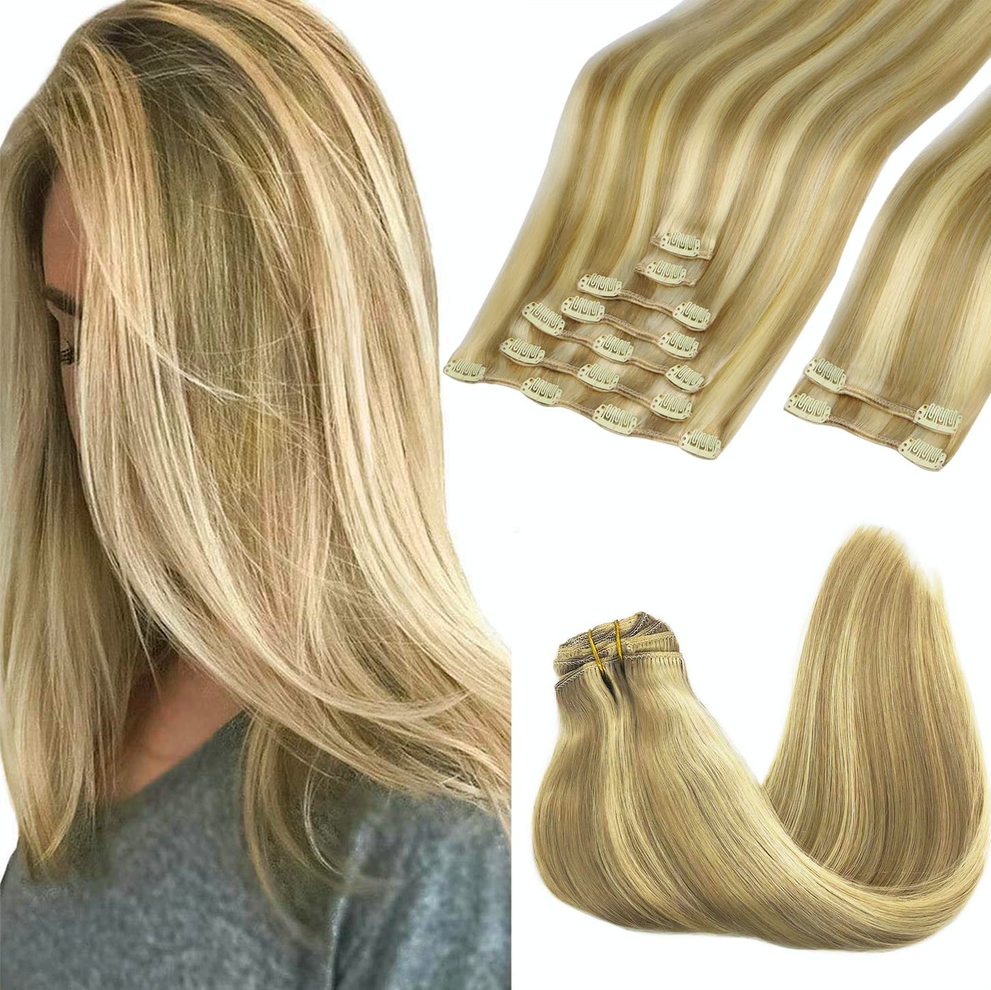 Clip in Hair Extensions Real Human Hair for Luxurious Style