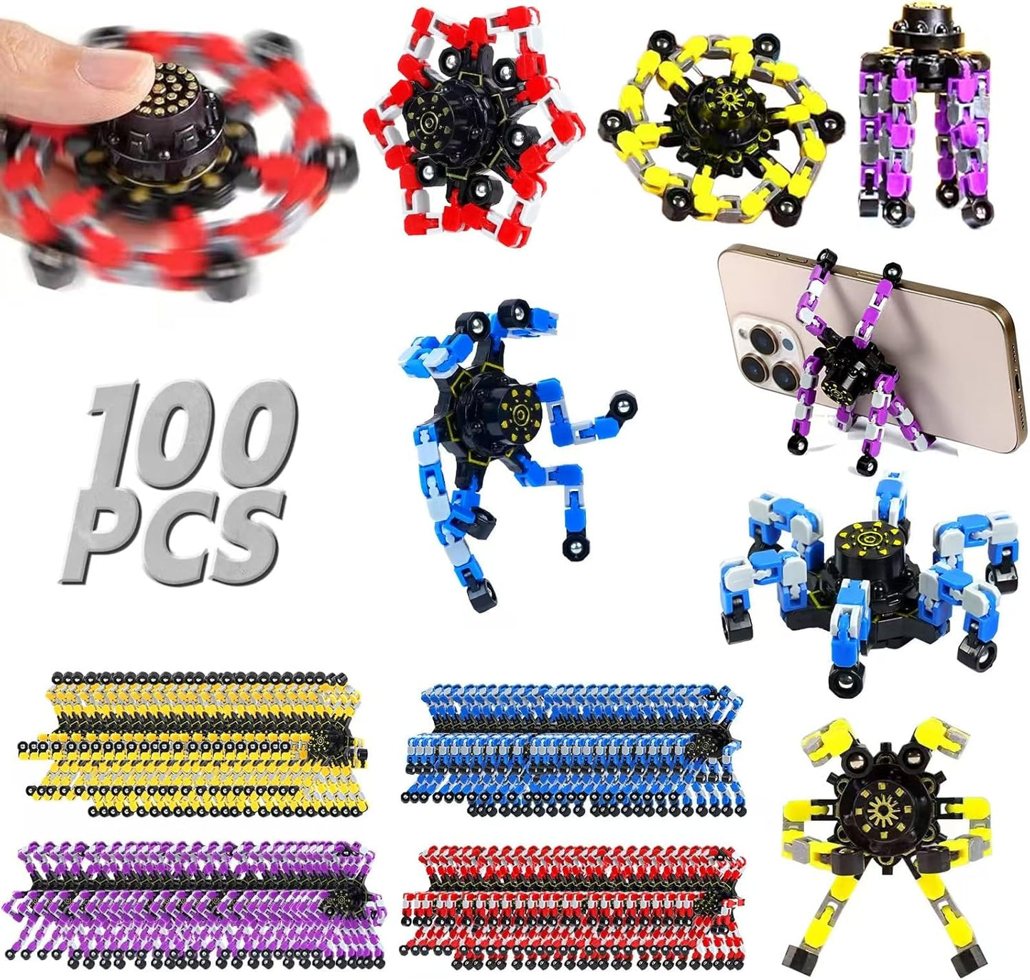 Transformable Fidget Spinner Bulk Pack for Sensory Fun and Rewards