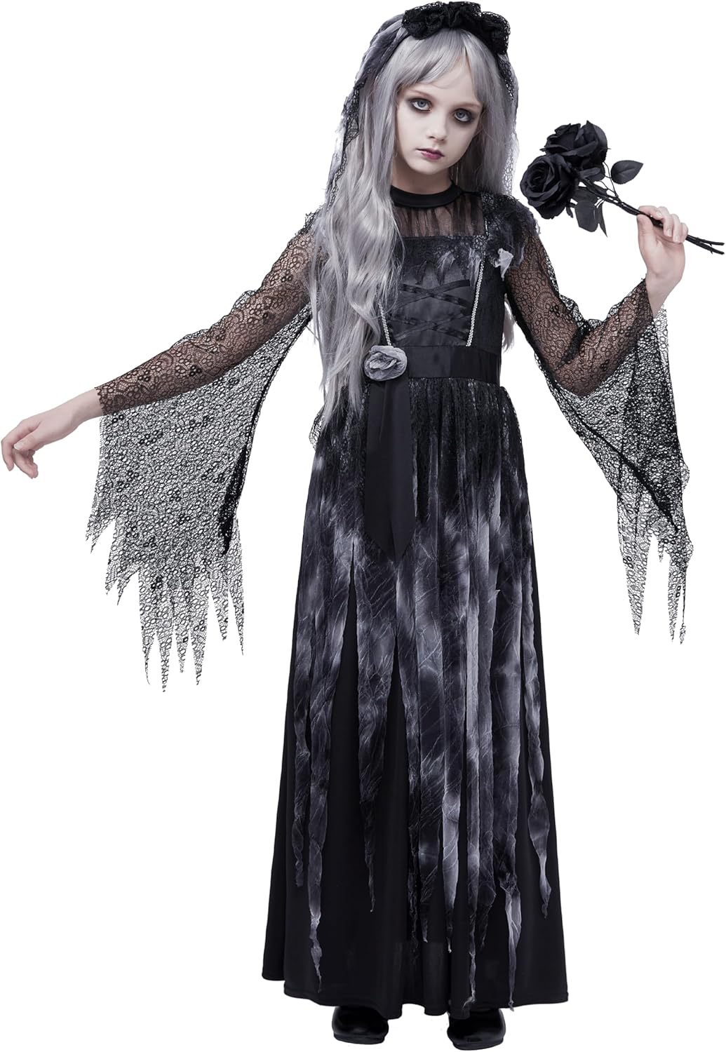 Haunted Princess Costumes for Girls - Scary Cemetery Bride Dress