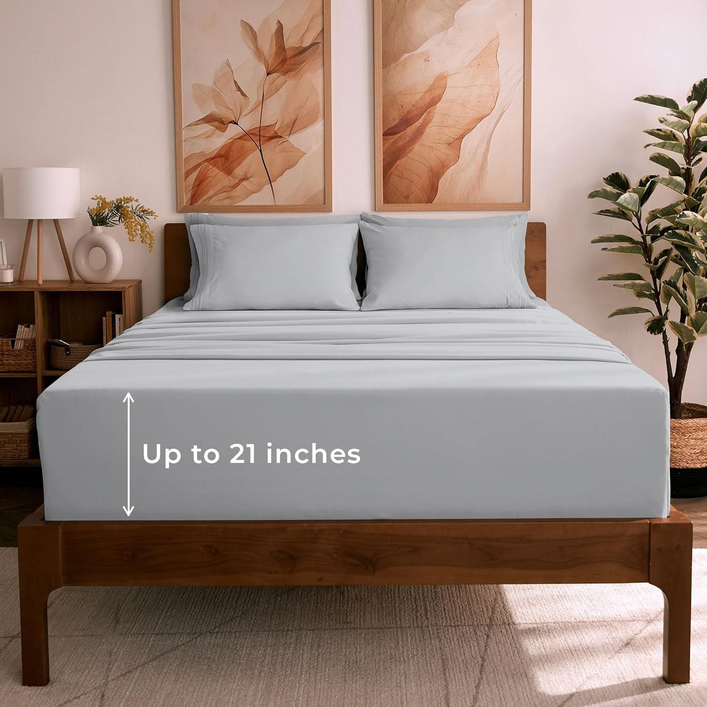 Mellanni Full Sheet Set - 6-Piece Ultra Soft Cooling Sheets