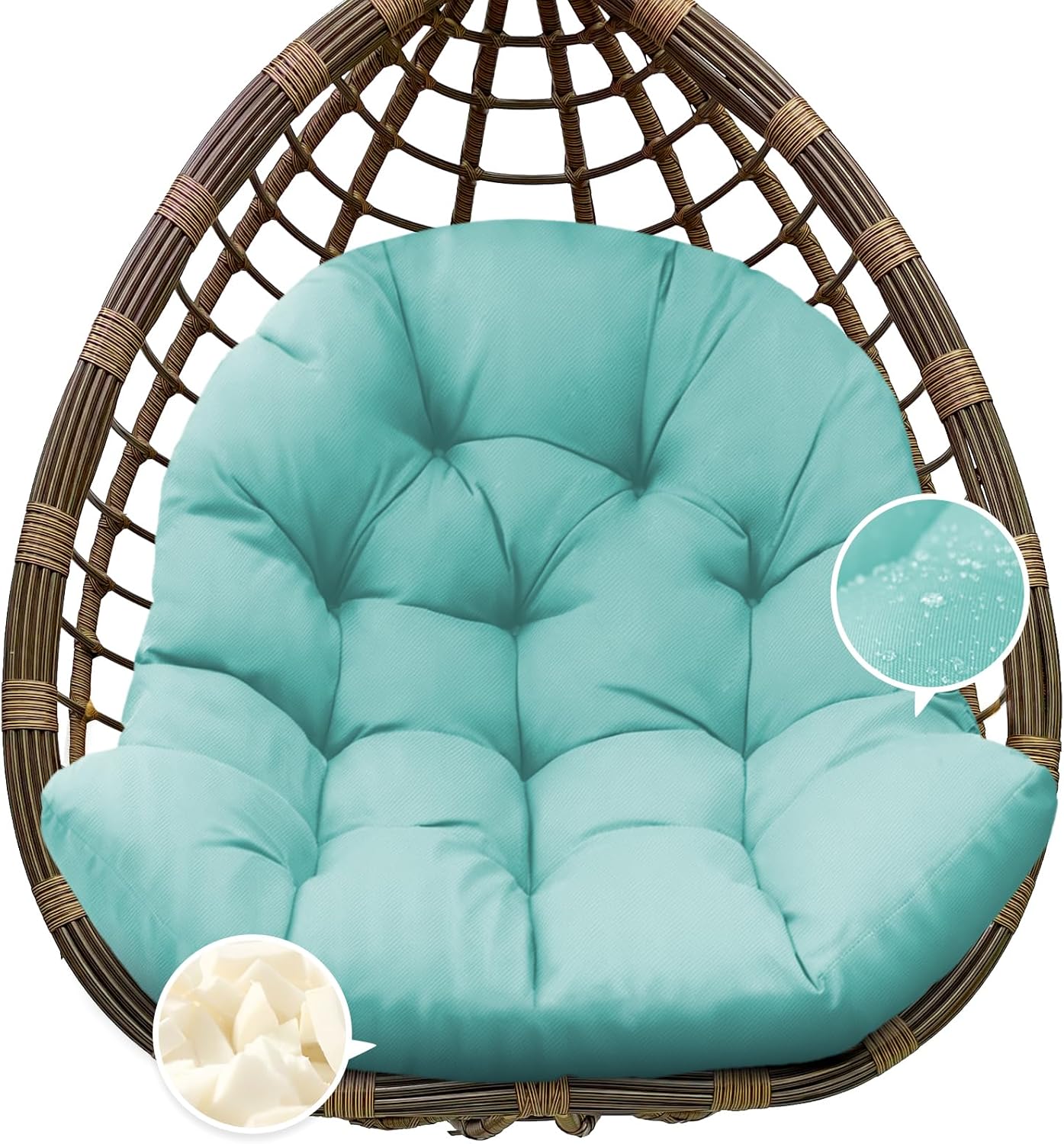 Replacement Egg Chair Cushion for Outdoor Hanging Comfort