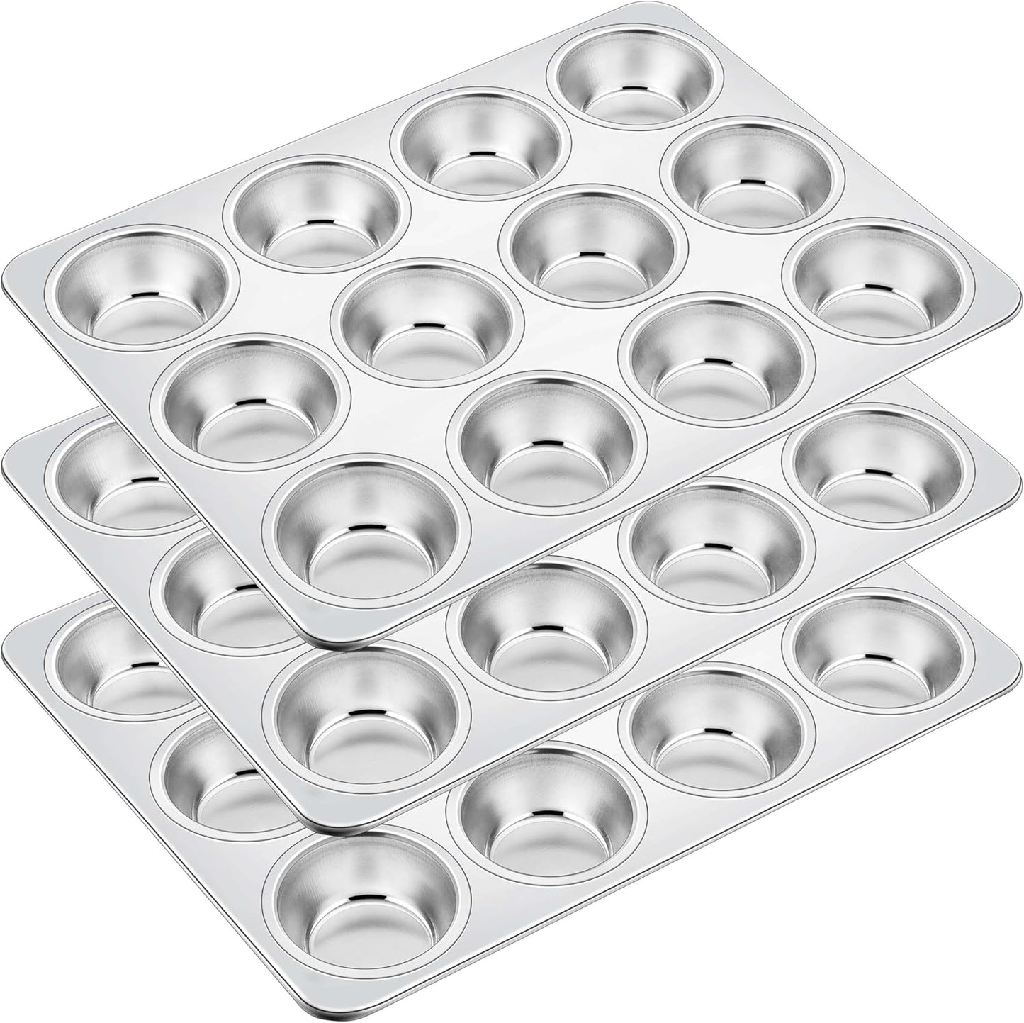 Homikit Muffin Pan 12 Cup Stainless Steel Baking Tray for Oven