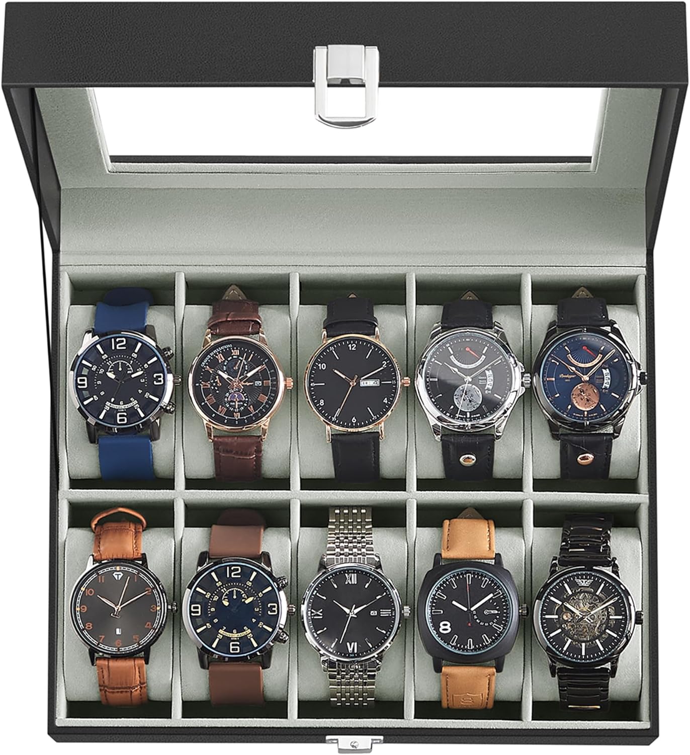 SONGMICS 10-Slot Watch Case - Stylish Organization