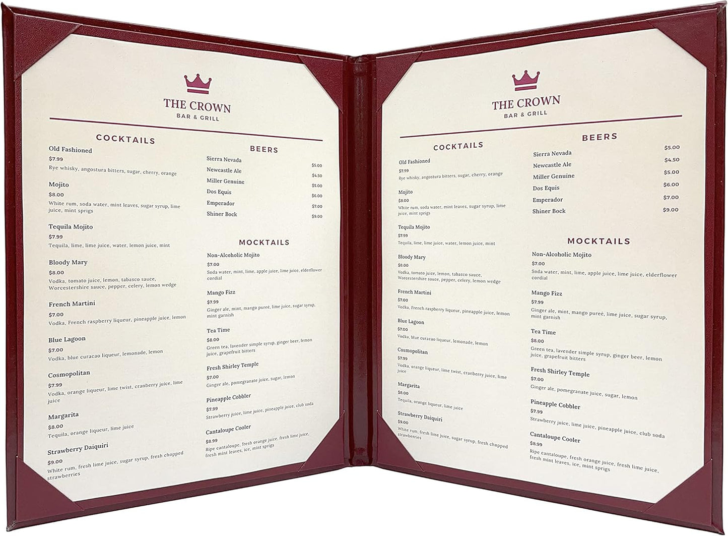 Columbia Casebound Menu Covers by Goodsmart - 5-Pack