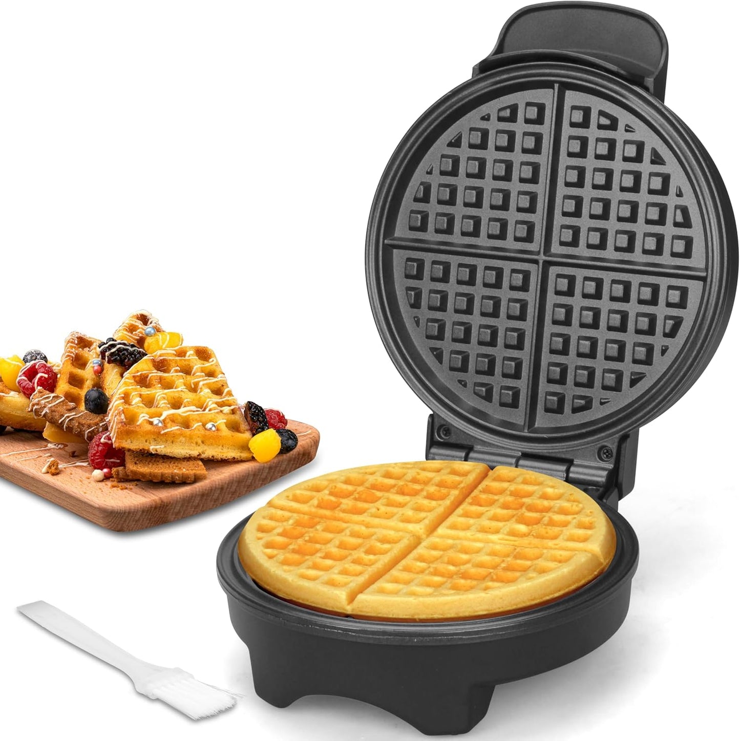 FineMade 7-Inch Mini Waffle Maker: Crispy Perfection!