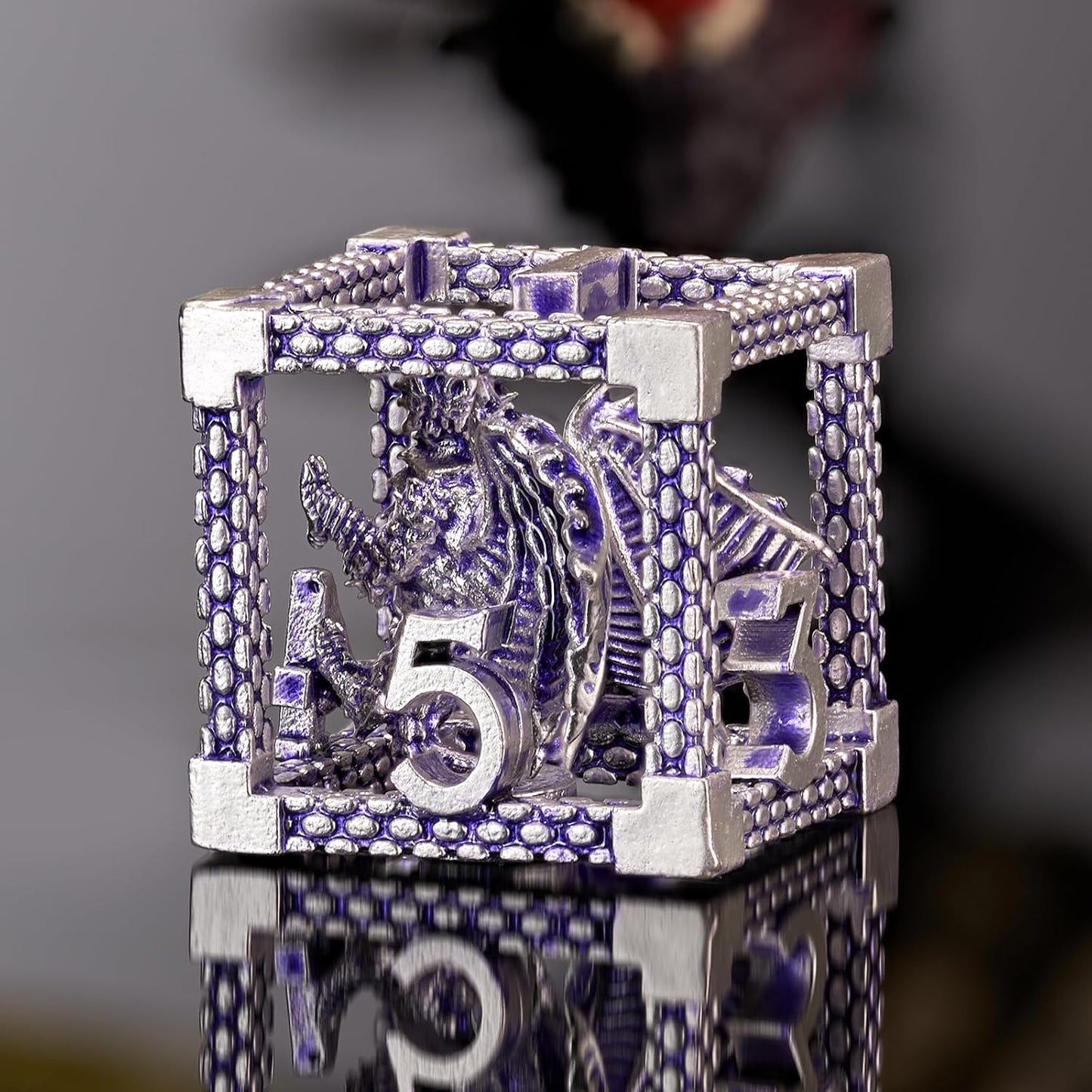 DND Dice Set with 3D Dragon Design for RPG Table Games