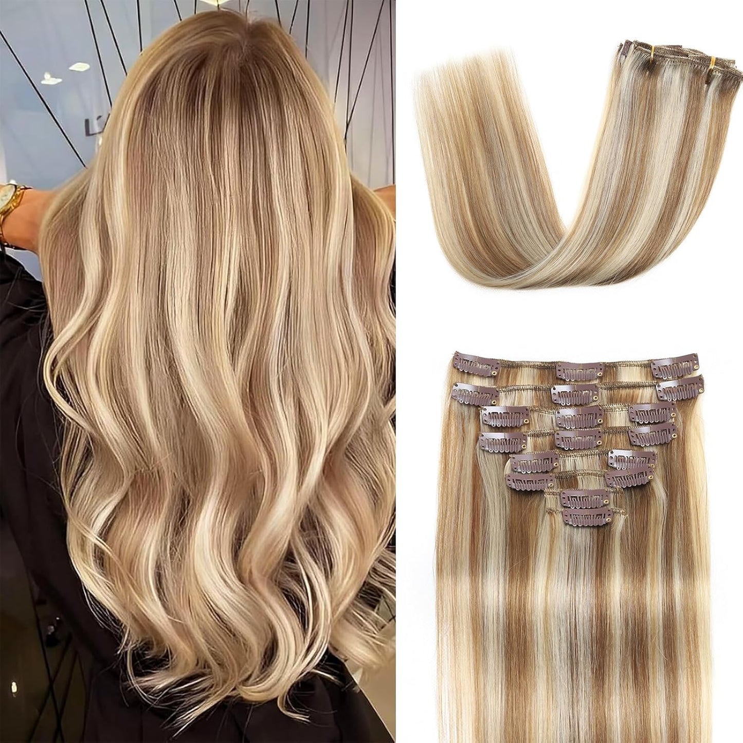 Clip in Hair Extensions Real Human Hair for Seamless Style