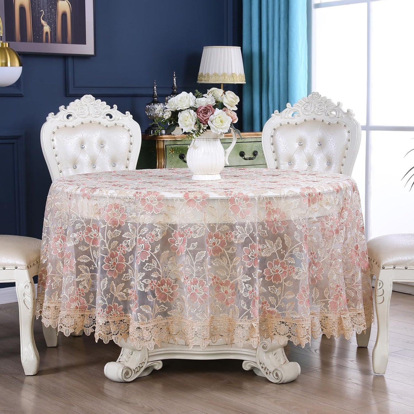 Lace Large Round Tablecloth for Vintage Decor and Dining Tables