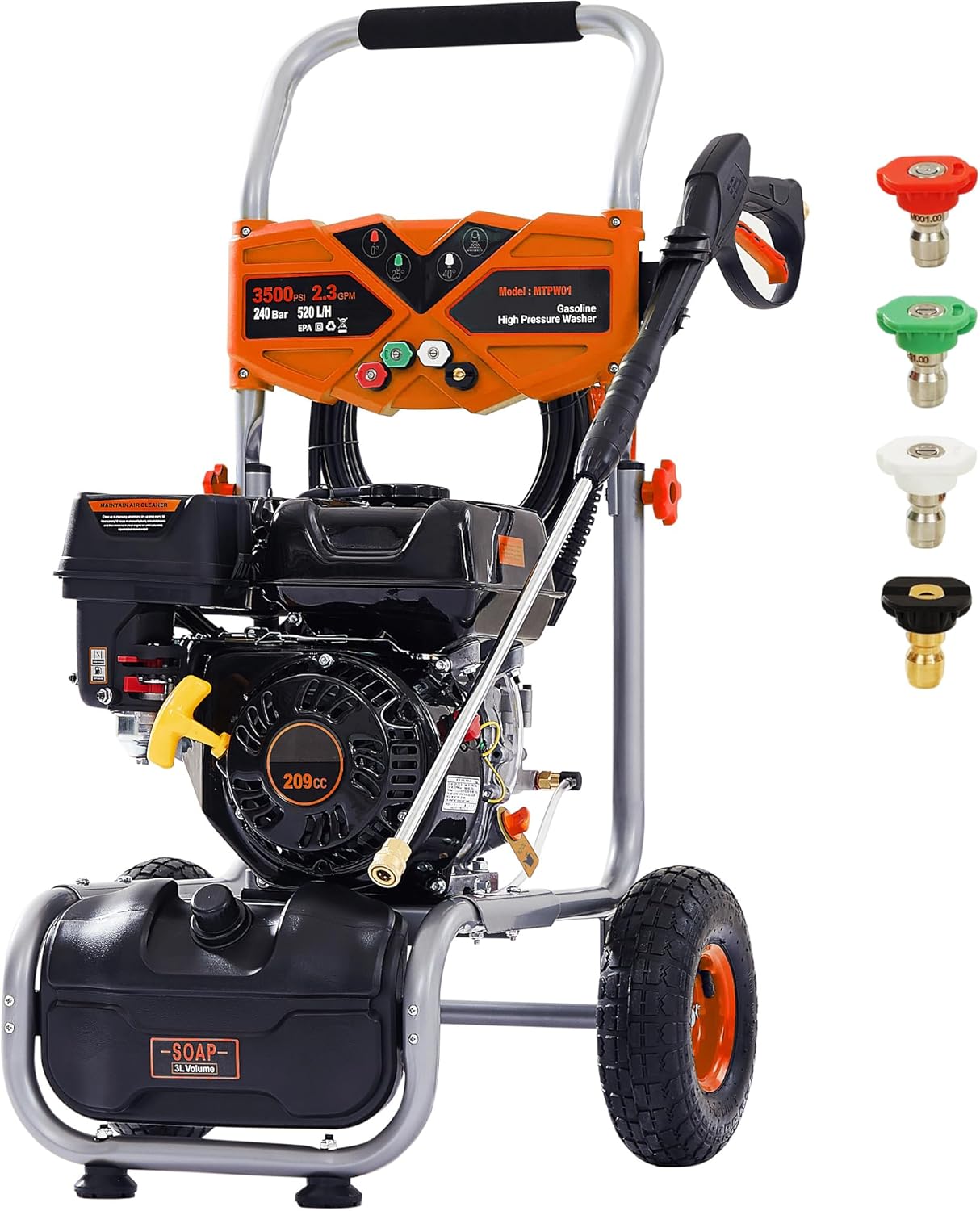 Gas Pressure Washer 3500 PSI for Heavy Duty Cleaning Tasks