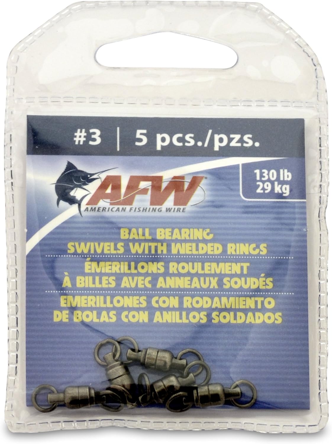 AFW Black Ball Bearing Swivels - 5pc Pack for Smooth Fishing