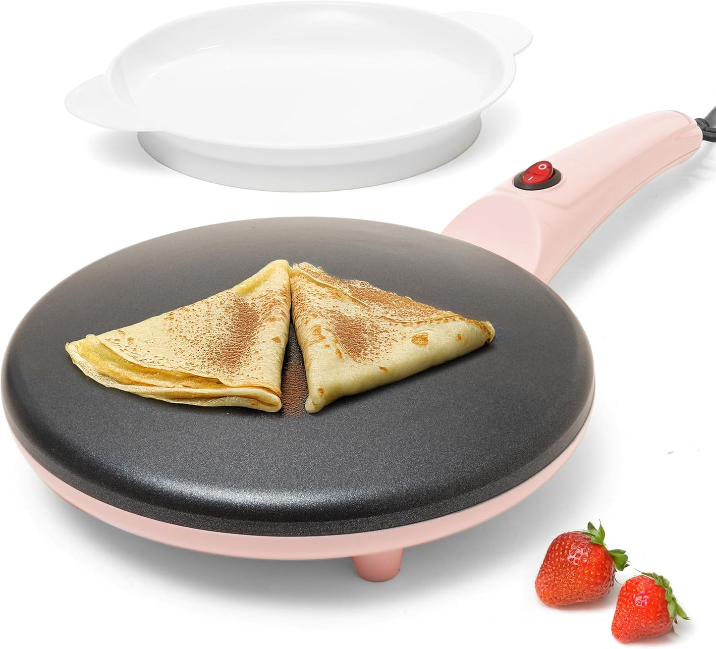 Moss & Stone Pink Electric Crepe Maker for Easy Cooking