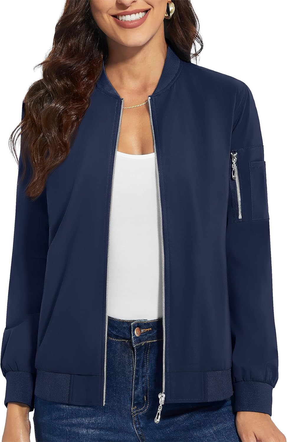 TACVASEN Women's Bomber Jackets Lightweight Casual Jacket