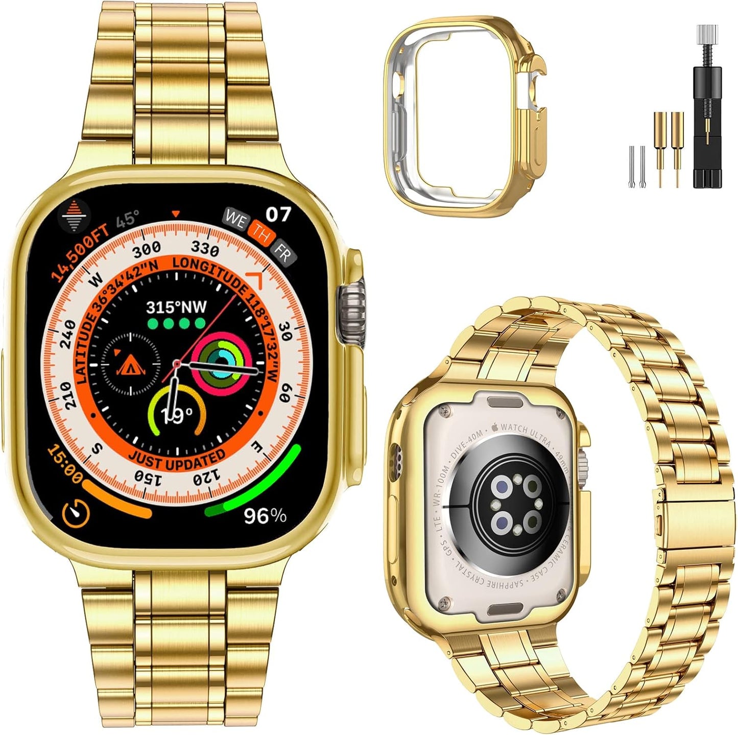 Gold Stainless Steel Band for Apple Watch 49mm