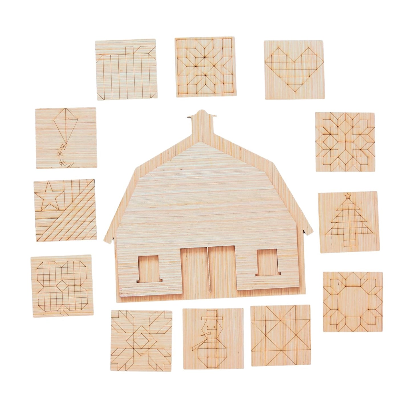 Barn with Wooden Quilt Square Design Cutout for Creative Decor