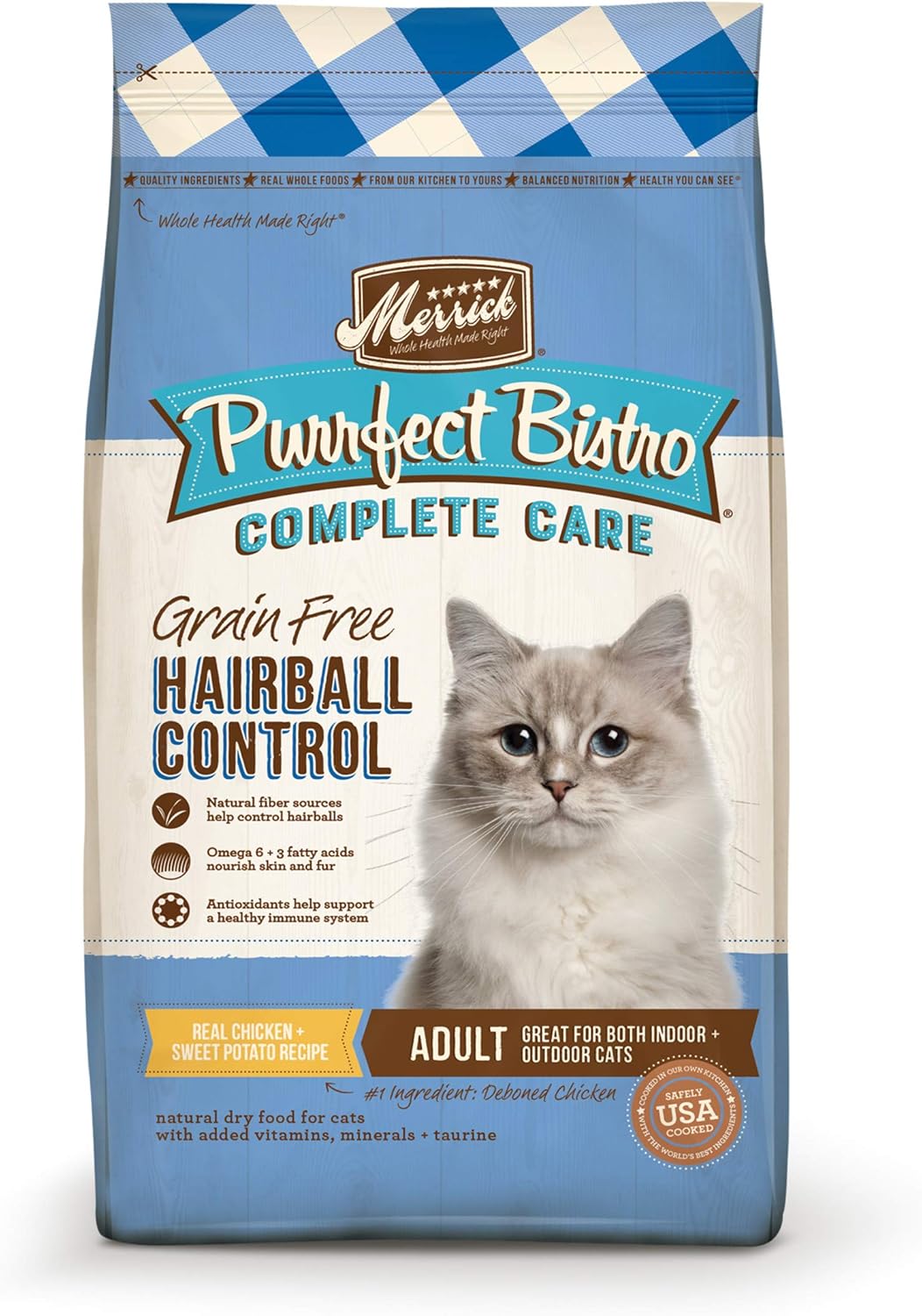 Merrick Purrfect Bistro Grain Free Cat Food for Hairball Control