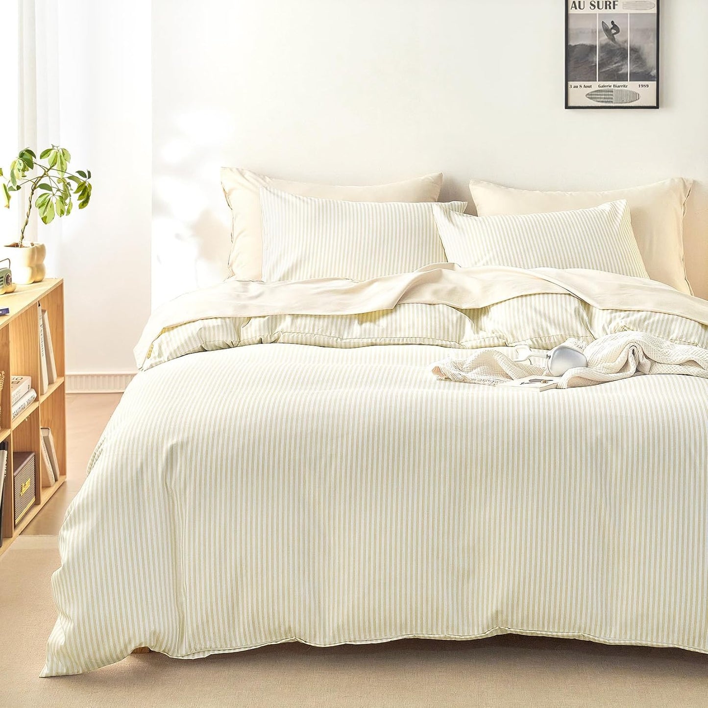 Striped Comforter Set for Twin/Twin XL - Soft Lightweight Bedding