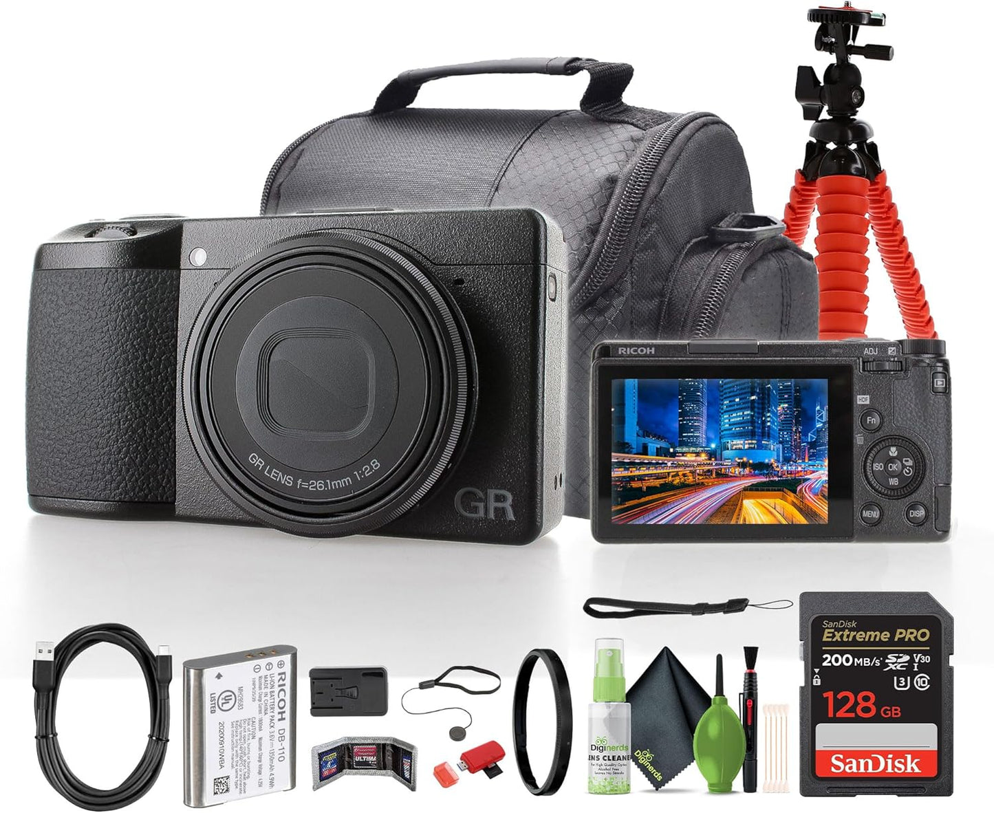 Ricoh GR IIIx HDF Compact Digital Camera with Accessories Kit