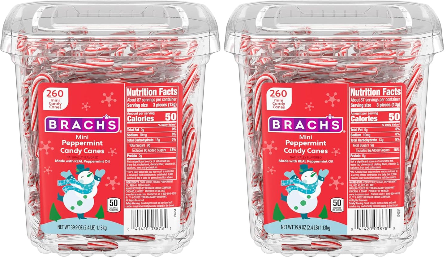Brach's Mini Candy Canes Tub - Perfect for Celebrations