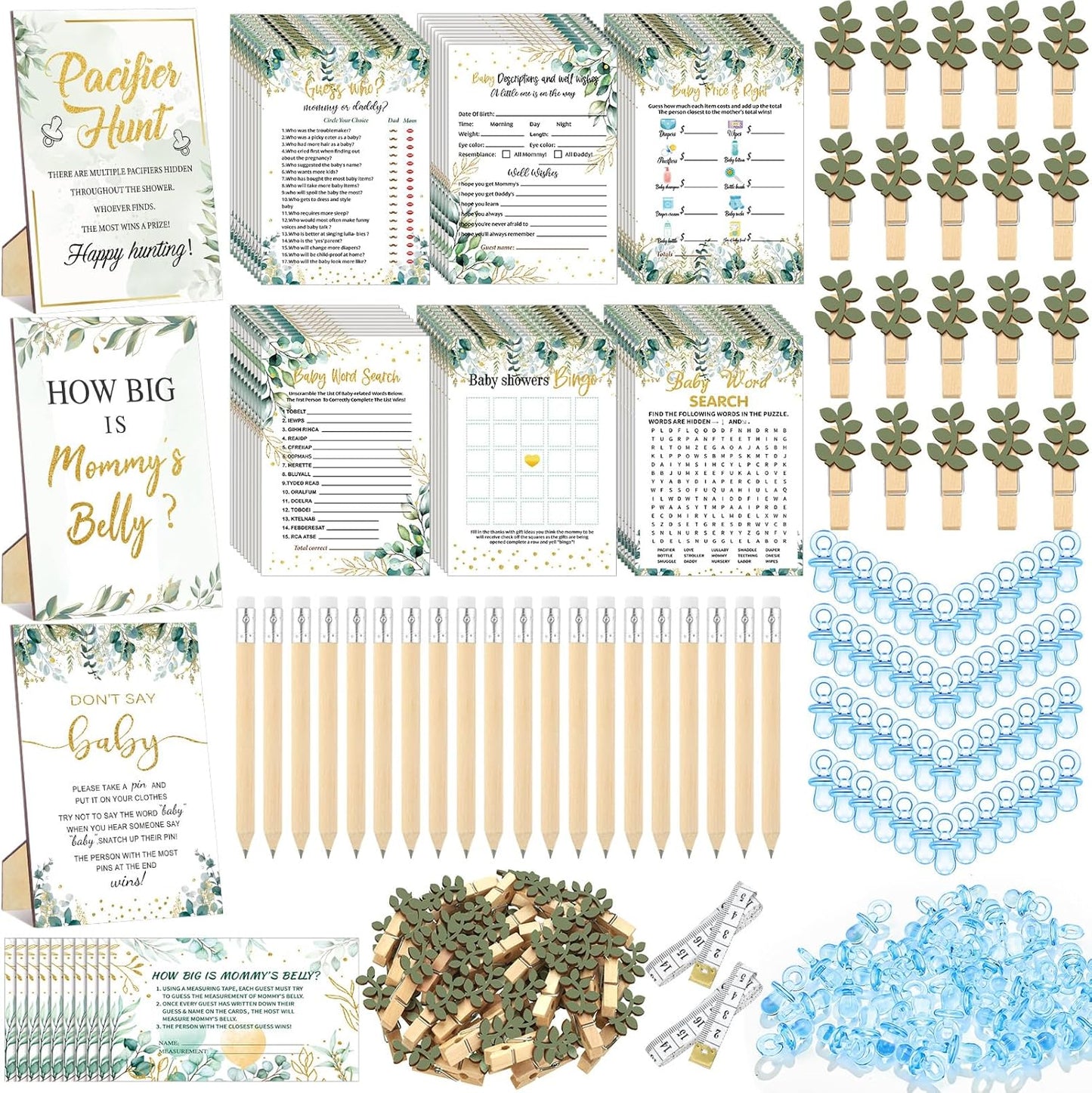 476 Pcs Baby Shower Games for Fun Activities and Memories