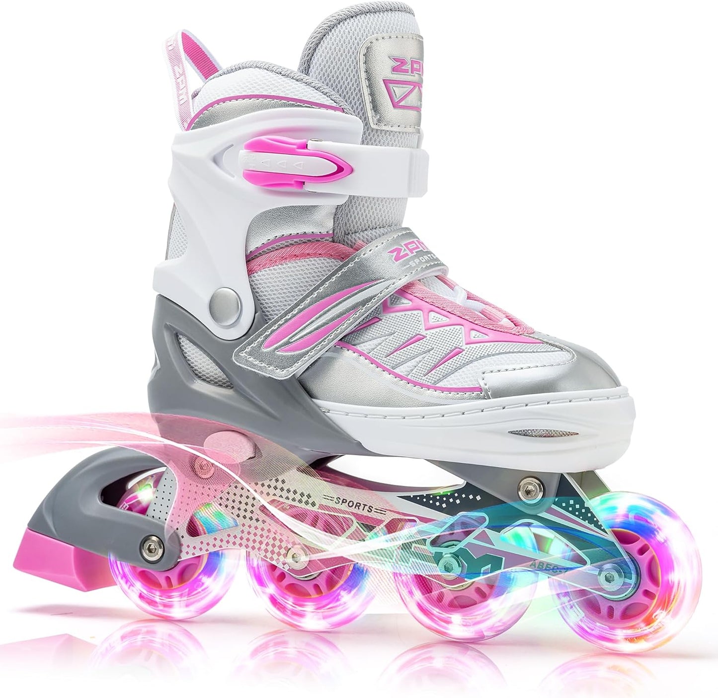 Cytia Pink Girls Adjustable Inline Skates with Light Up Wheels