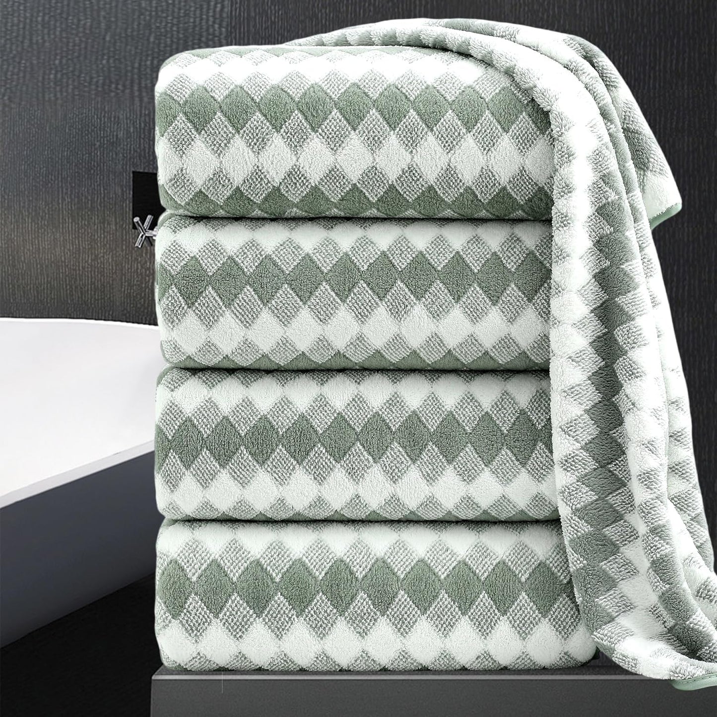 Oversized Bath Towel Set - 4 Piece Extra Large Soft Towels