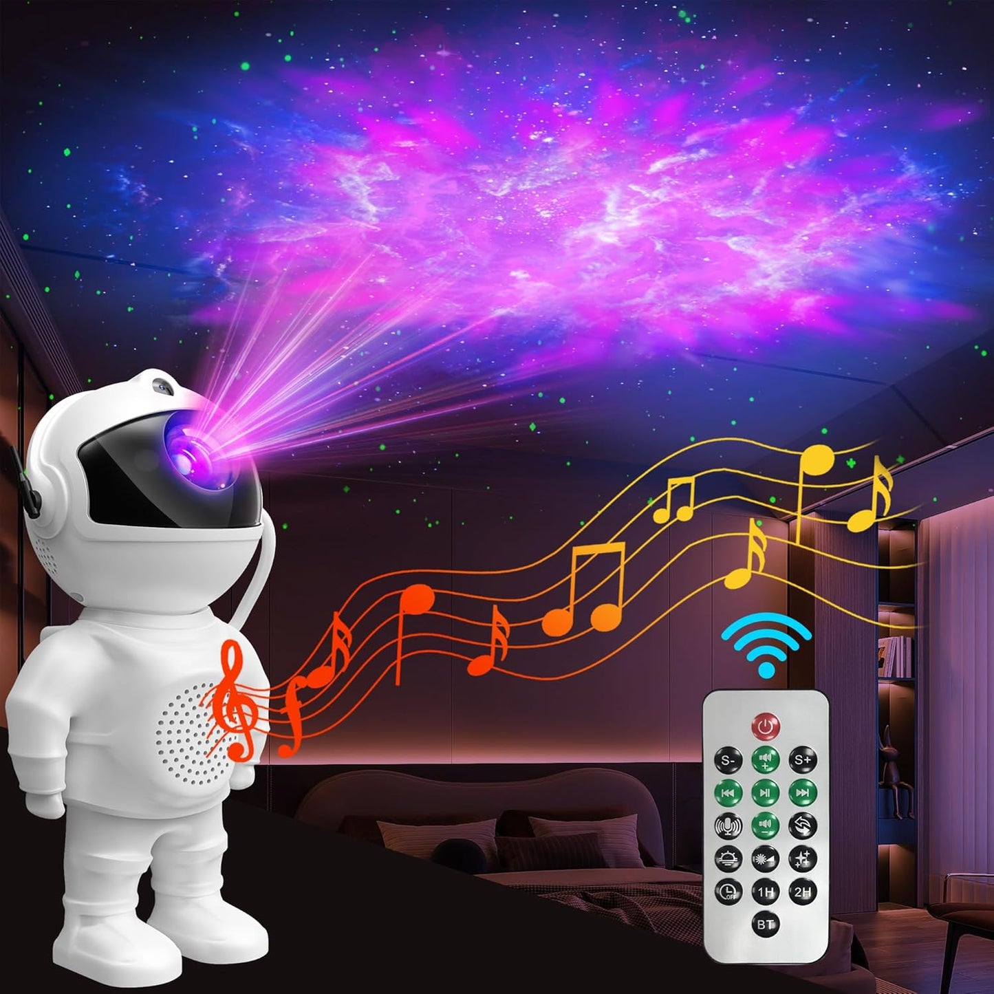 360 Nebula Galaxy Projector with Bluetooth Speaker