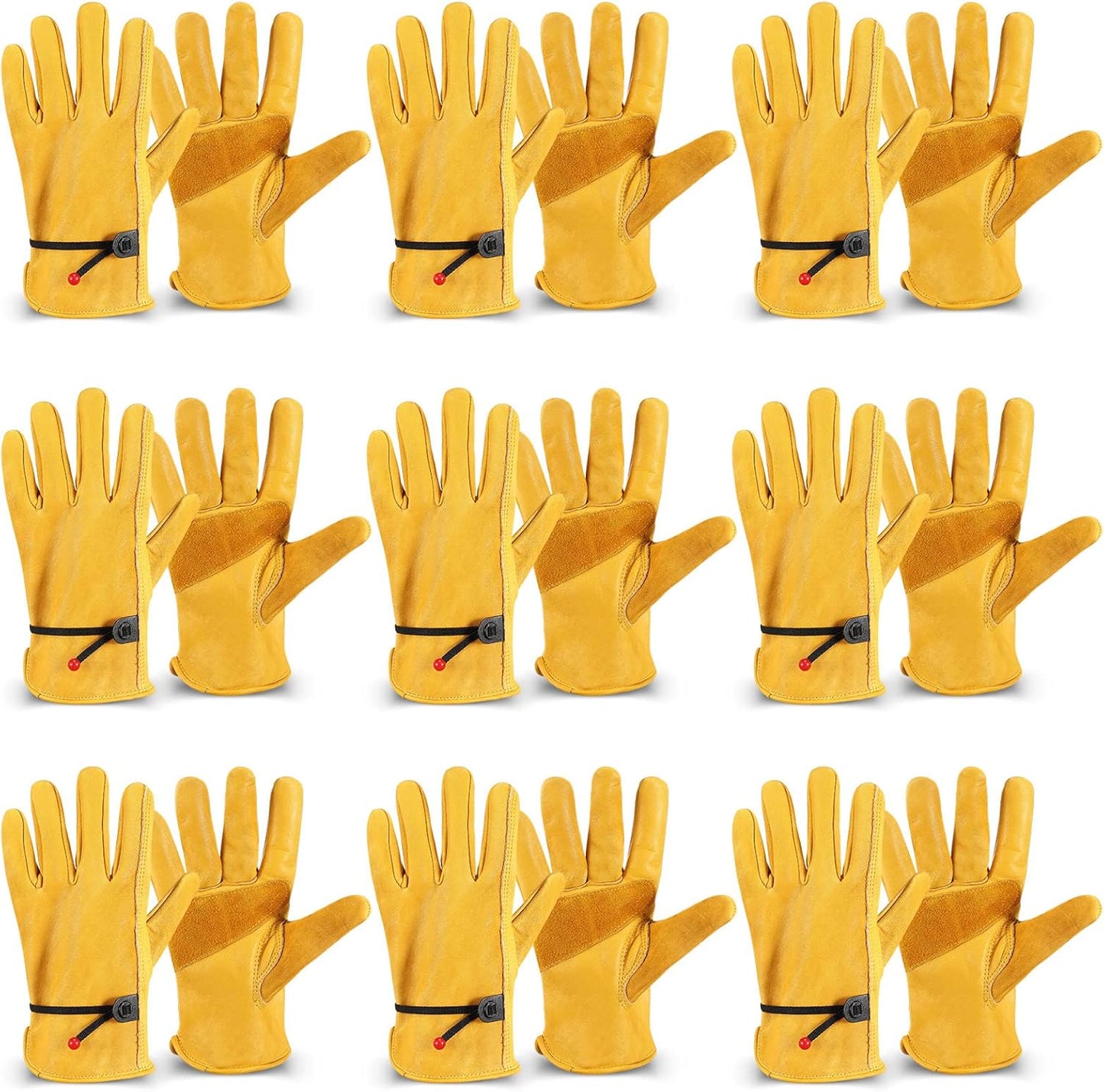 Tarpop Men's Large Cowhide Leather Work Gloves for Safety and Comfort