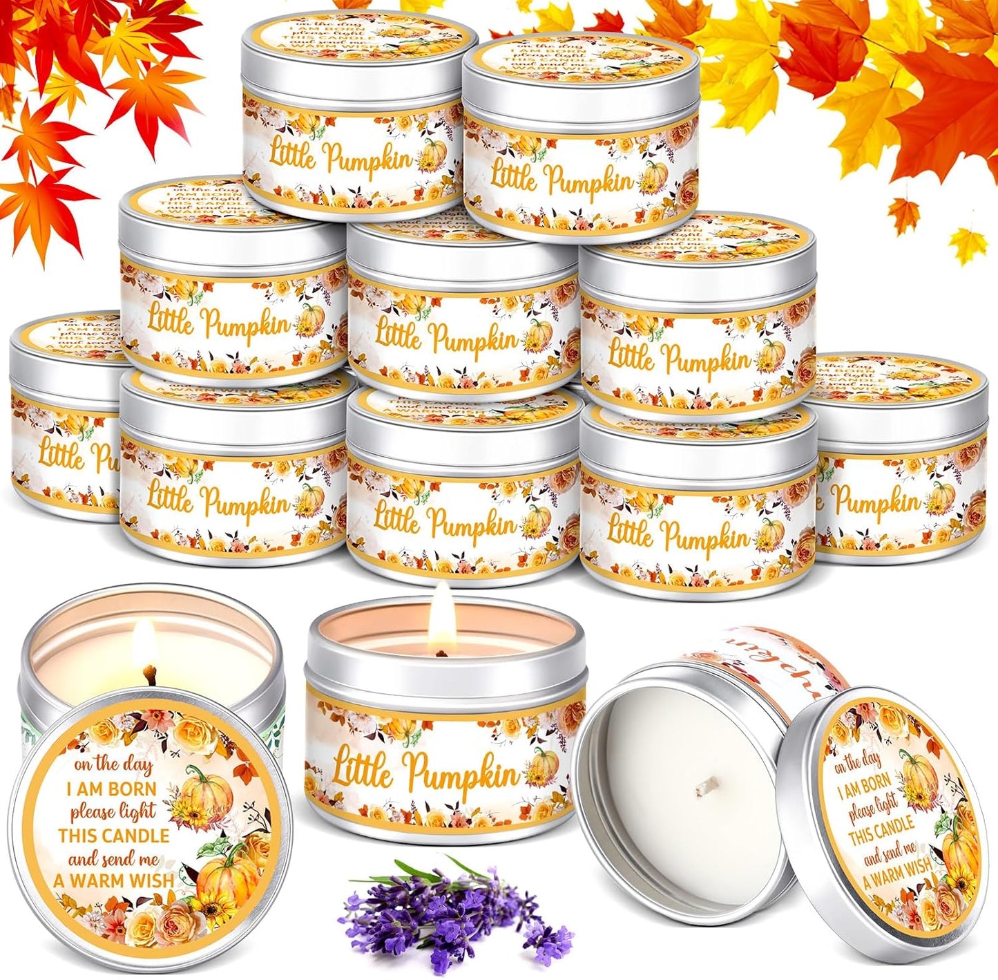 Lavender Scented Baby Shower Candles for Party Favors and Gifts