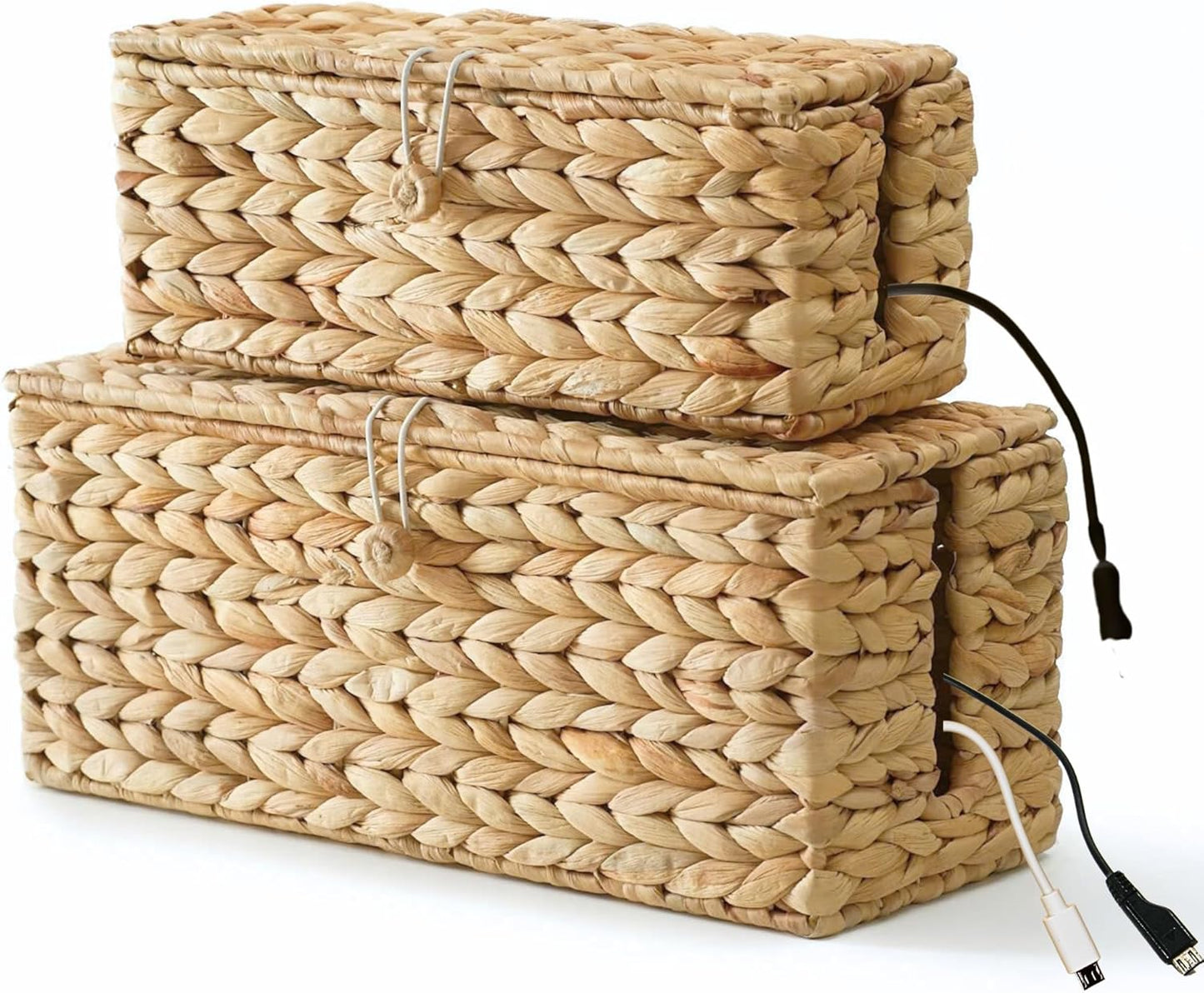 Handmade Wicker Cable Management Box for Tidy Spaces