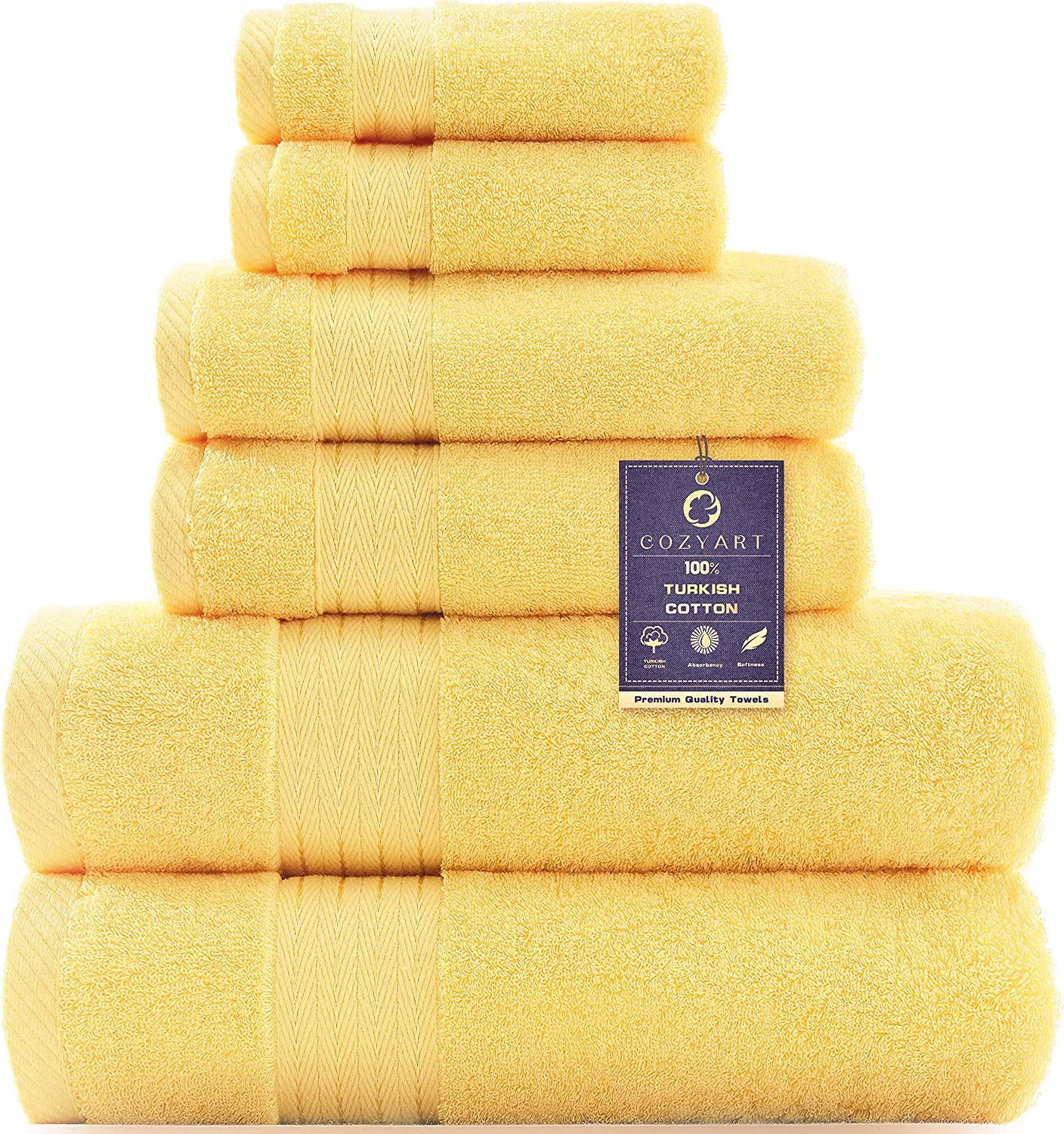 Light Yellow Luxury Bath Towel Set - 100% Turkish Cotton