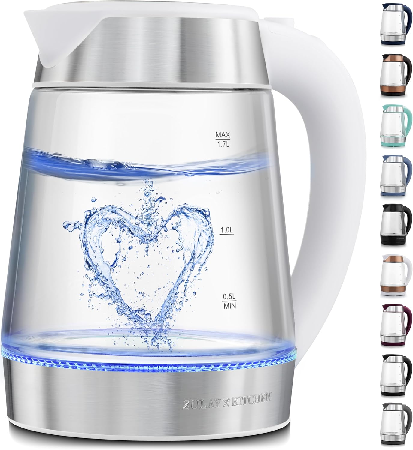 Zulay Kitchen Fast Boiling Electric Water Kettle - 1.7L, 1500W